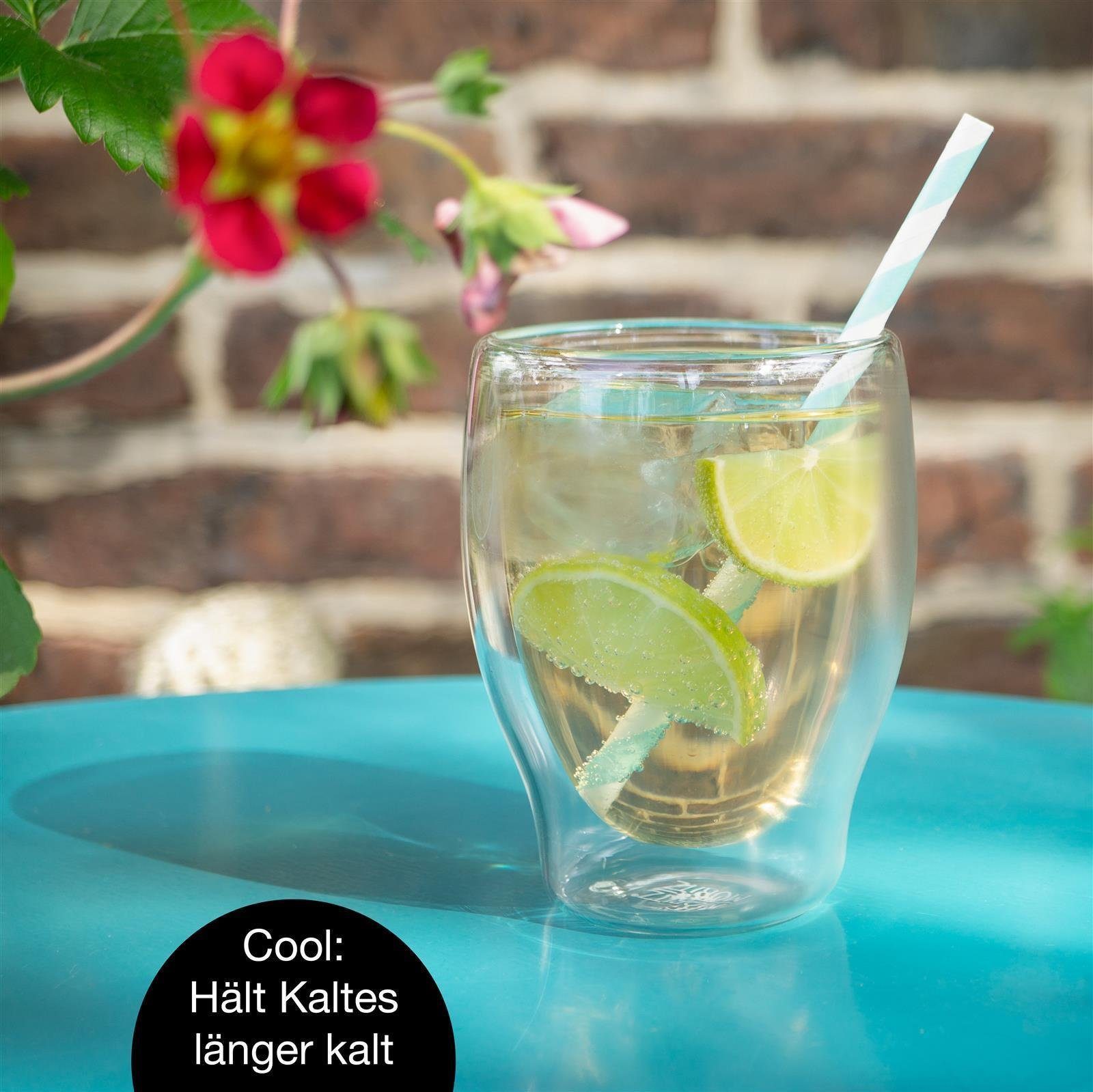 Moritz & Moritz Gläser-Set Moritz & Moritz Milano 4x250 ml, 4-tlg., Borosilikatglas, für Cappuccino Tee Heiß- und Kaltgetränke