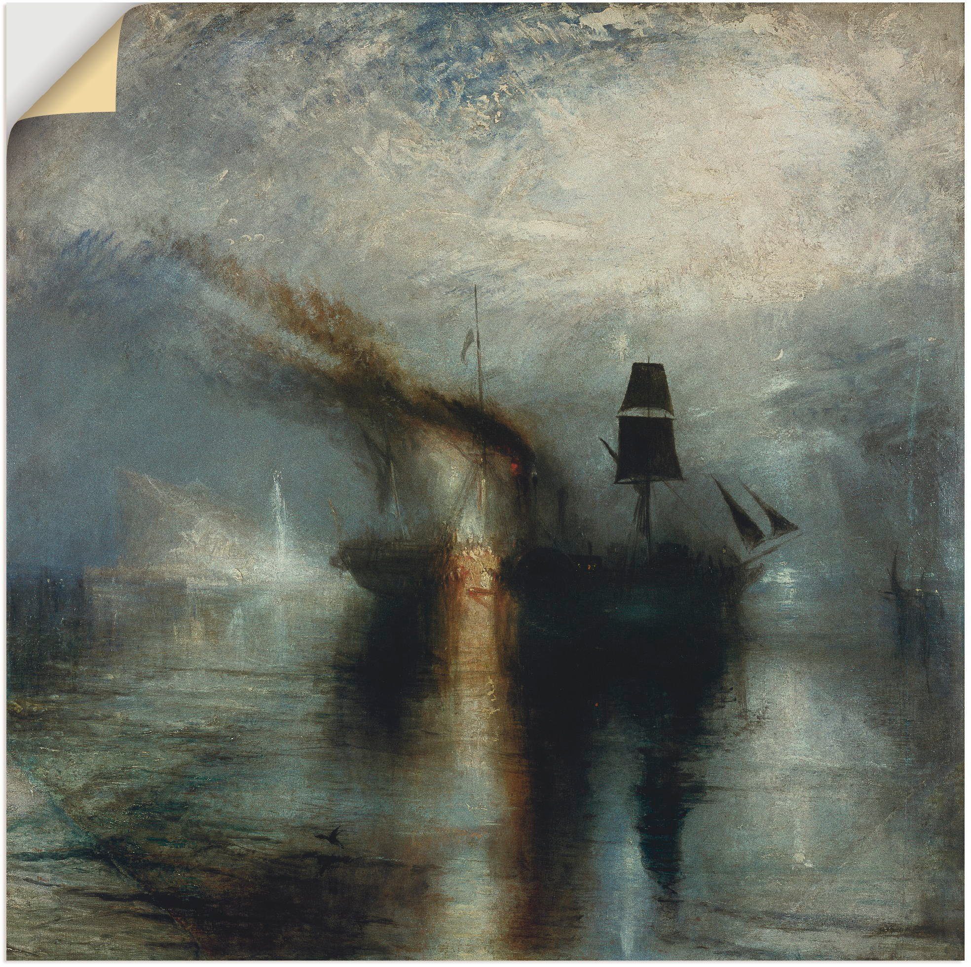 Frieden. Leinwandbild, Beisetzung St), Boote versch. als Wandaufkleber See. Artland Poster Wandbild auf 1841/1842., oder & Größen (1 in Schiffe