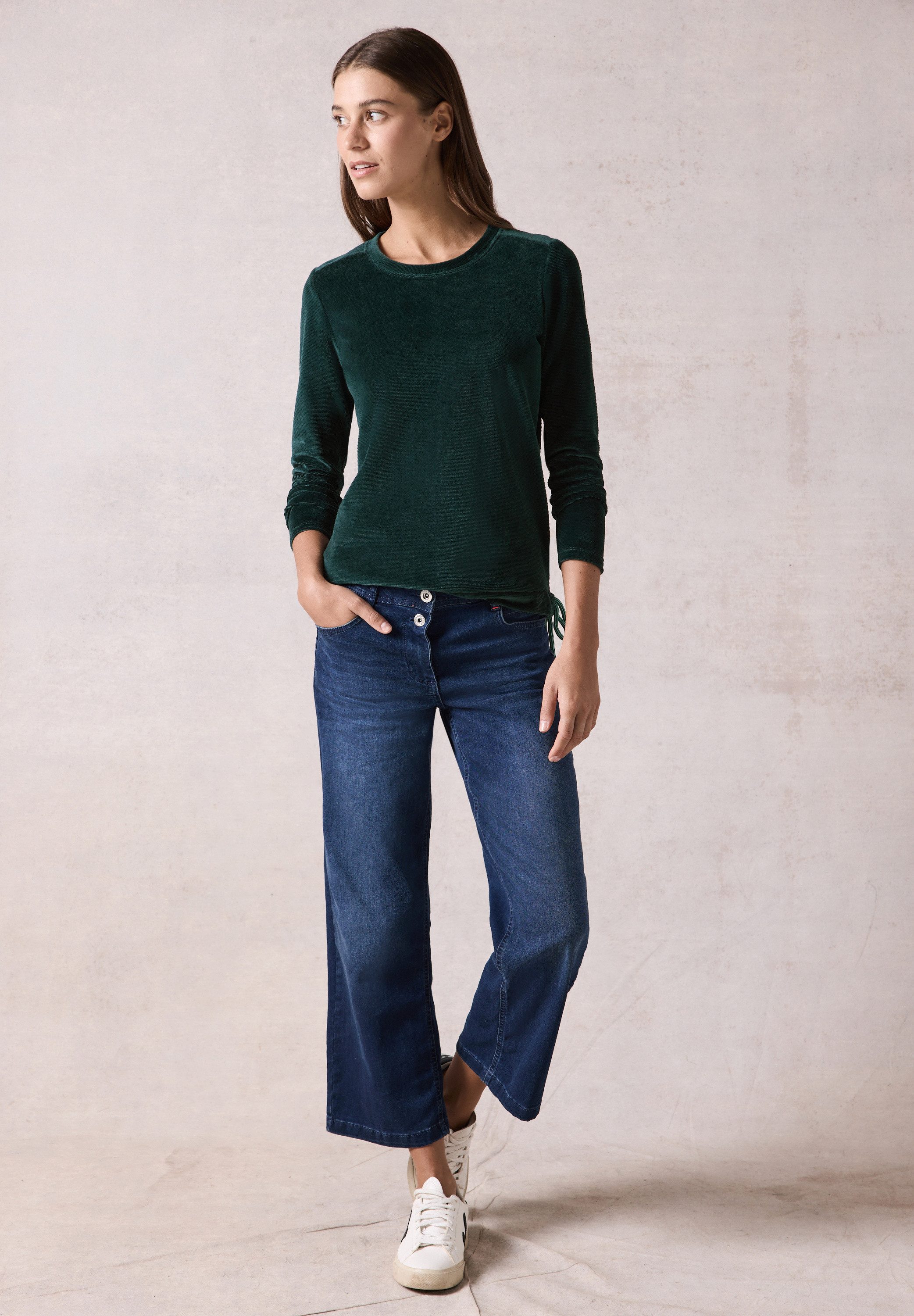 CECIL Langarmshirt mit Tunnelzug am Saum