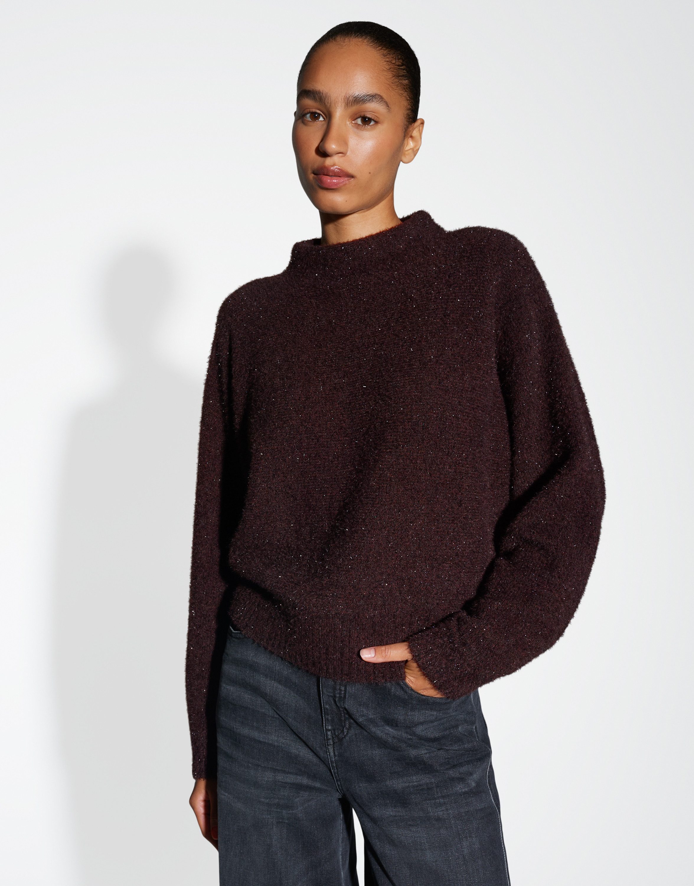 OPUS Strickpullover POSMIC Regular mit Glanz Effekt günstig online kaufen