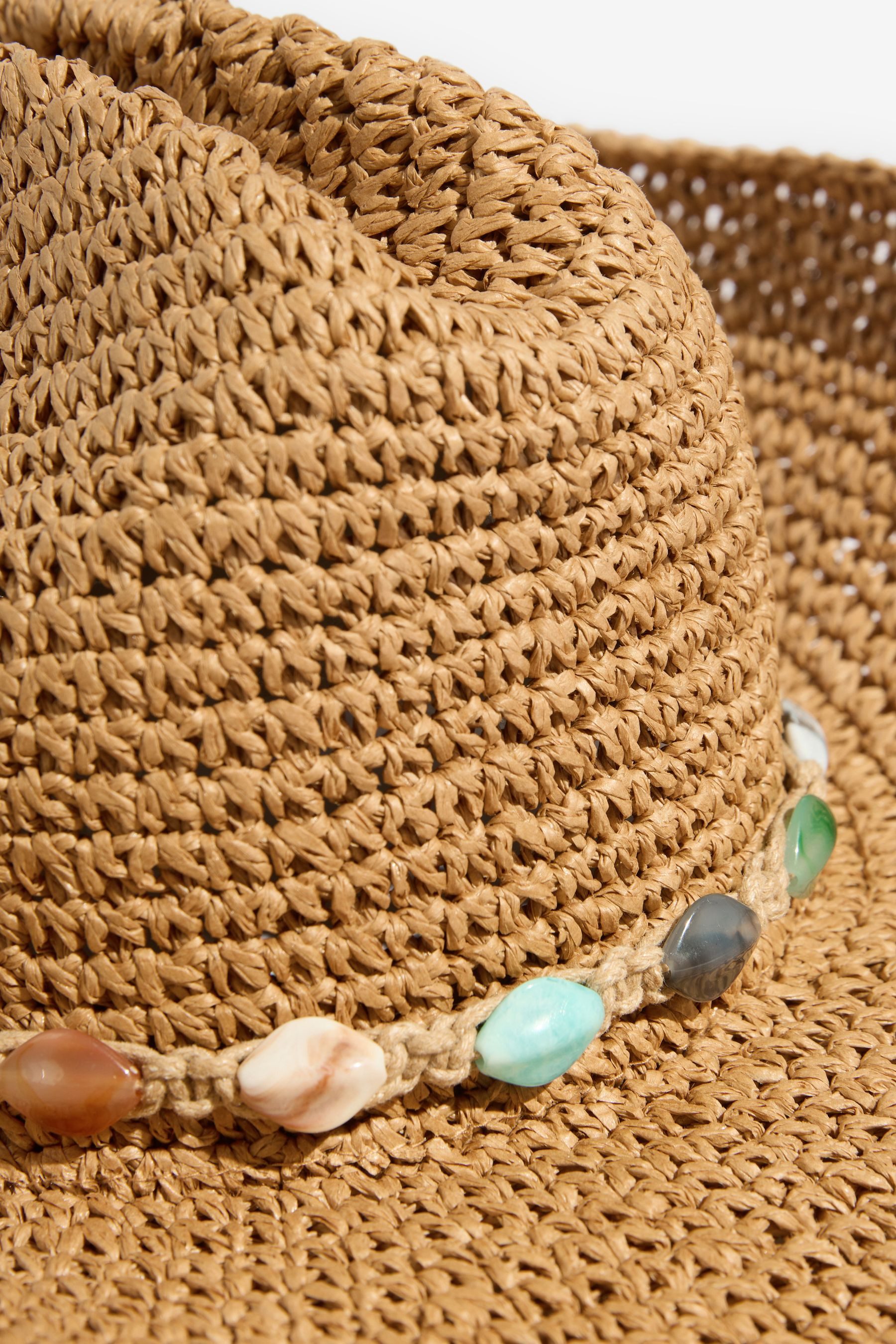 LIPSY Cowboyhut Lipsy Cowboyhut mit Raffiabesatz (1-St)