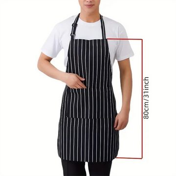 RefinedFlare Grillschürze Schwarz gestreifte Schürze, verstellbar, Unisex, (1-tlg)