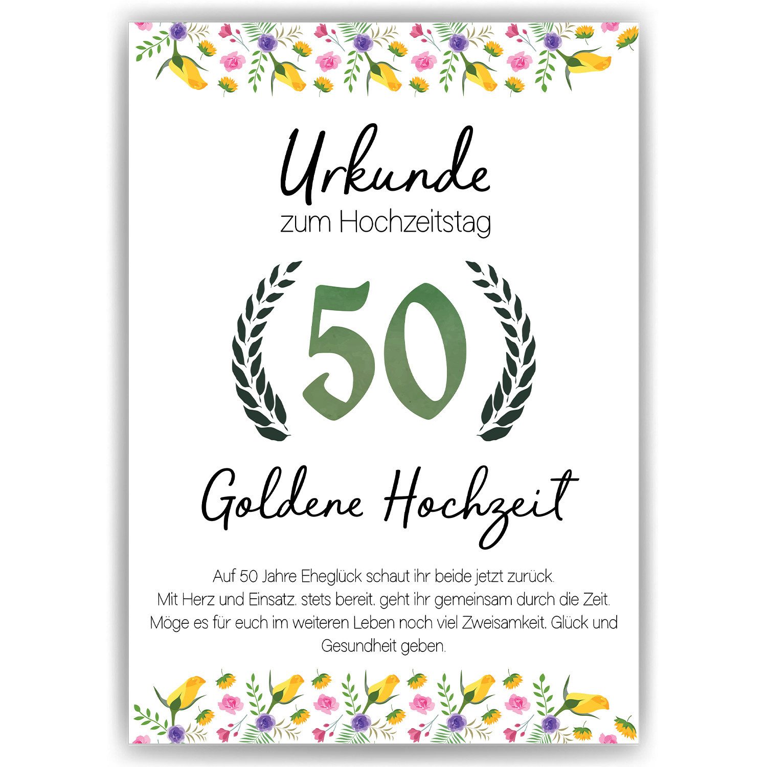 Tigerlino Poster 50. Hochzeitstag Geschenk Goldene günstig online kaufen