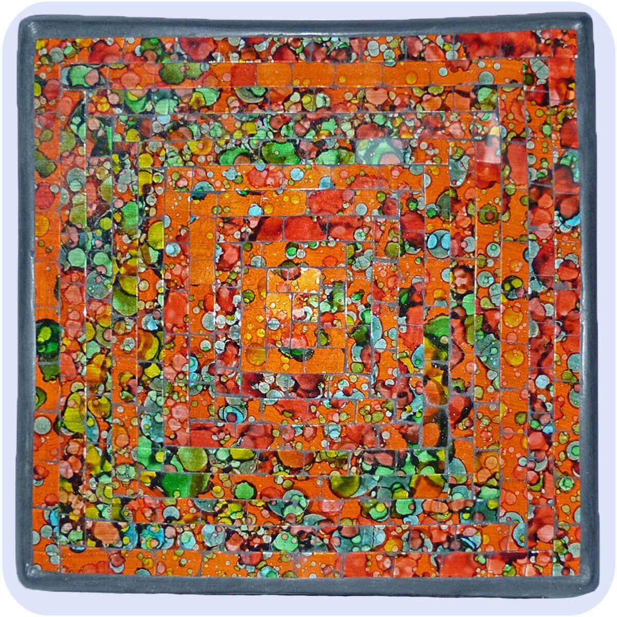 Handgefertigte Mosaik-Schale – Mit Bunten, Hintermalten Glassteinen, 20 Cm Durchmesser