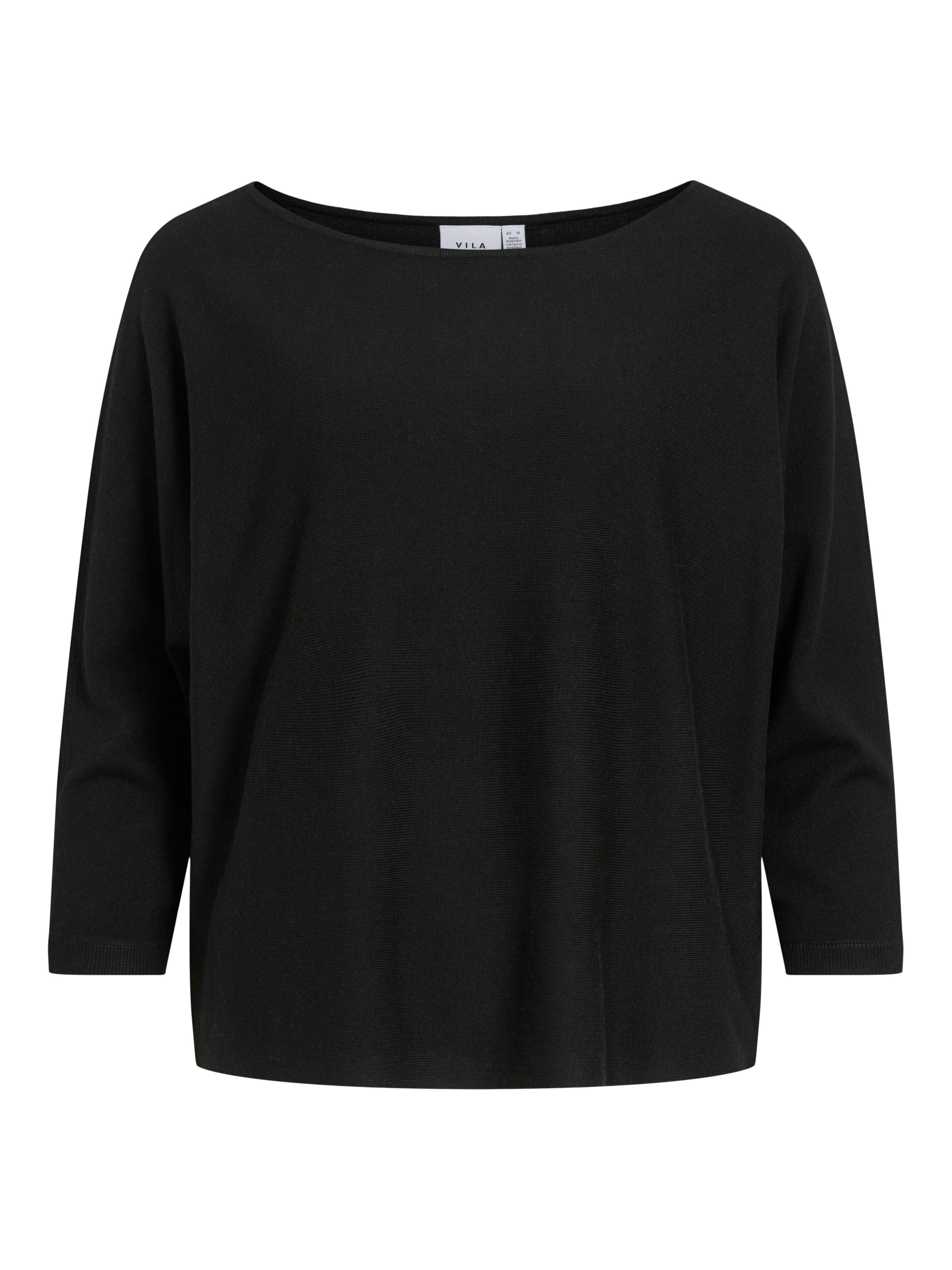 3/4 Arm-Pullover VIMALU BOATNECK 3/4 SLEEVE KNIT TOP-NOOS