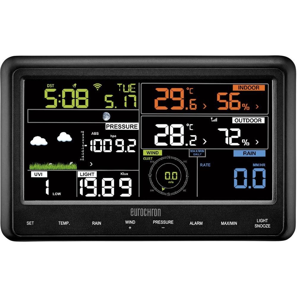 Eurochron Funk-Wetterstation EFWS 2900 Wetterstation (mit Touch-Screen-Display)