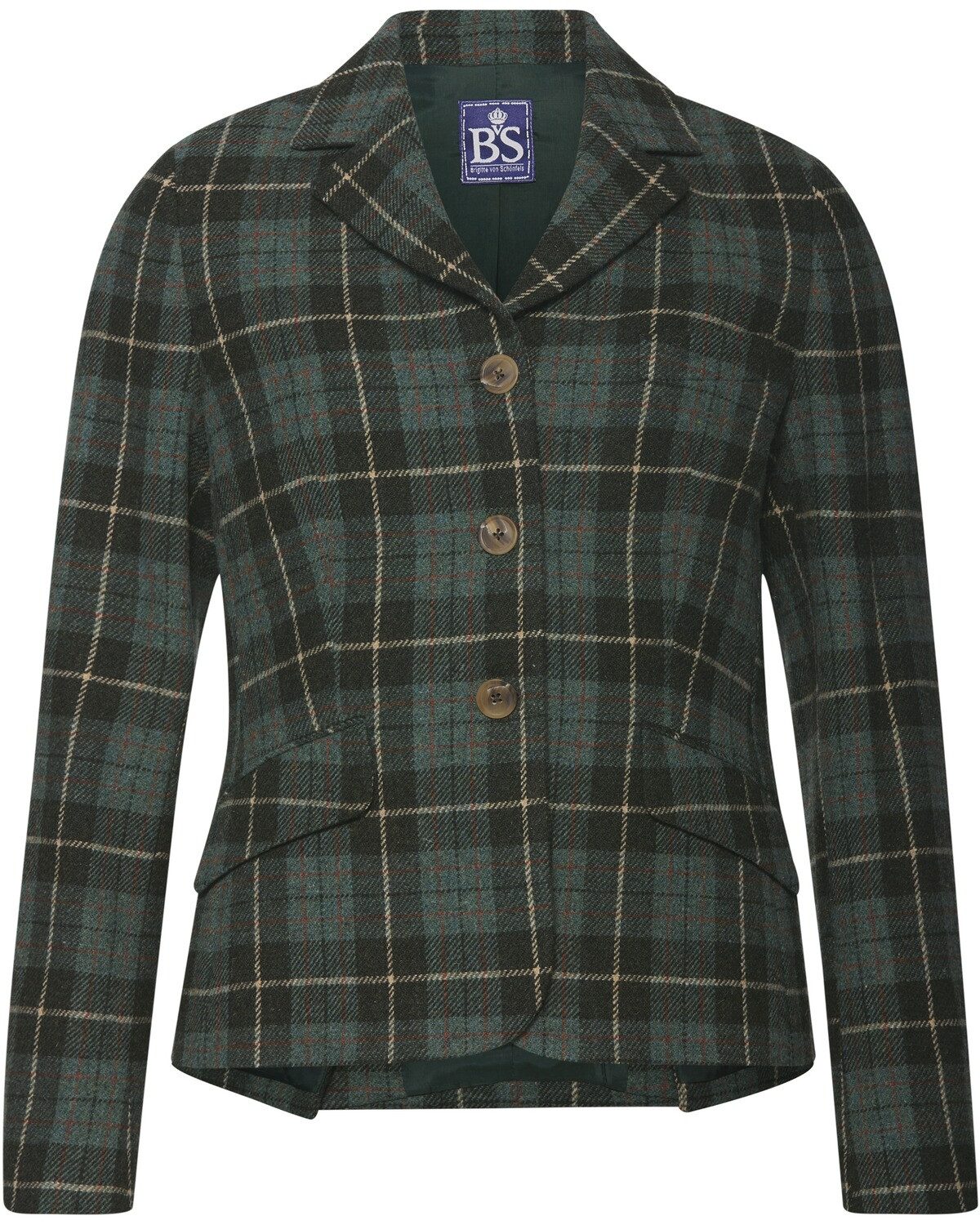 Brigitte von Schönfels Jackenblazer Kurzer Blazer mit Überkaro günstig online kaufen