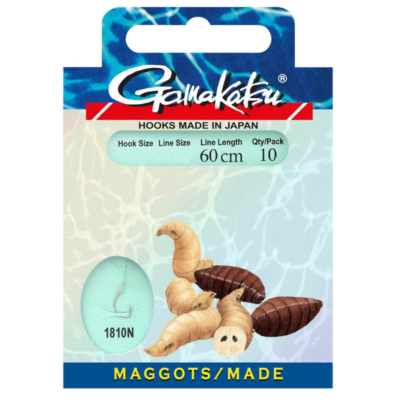 Stipphaken Gamakatsu Made LS-1810 60cm - 10 gebundene Angelhaken