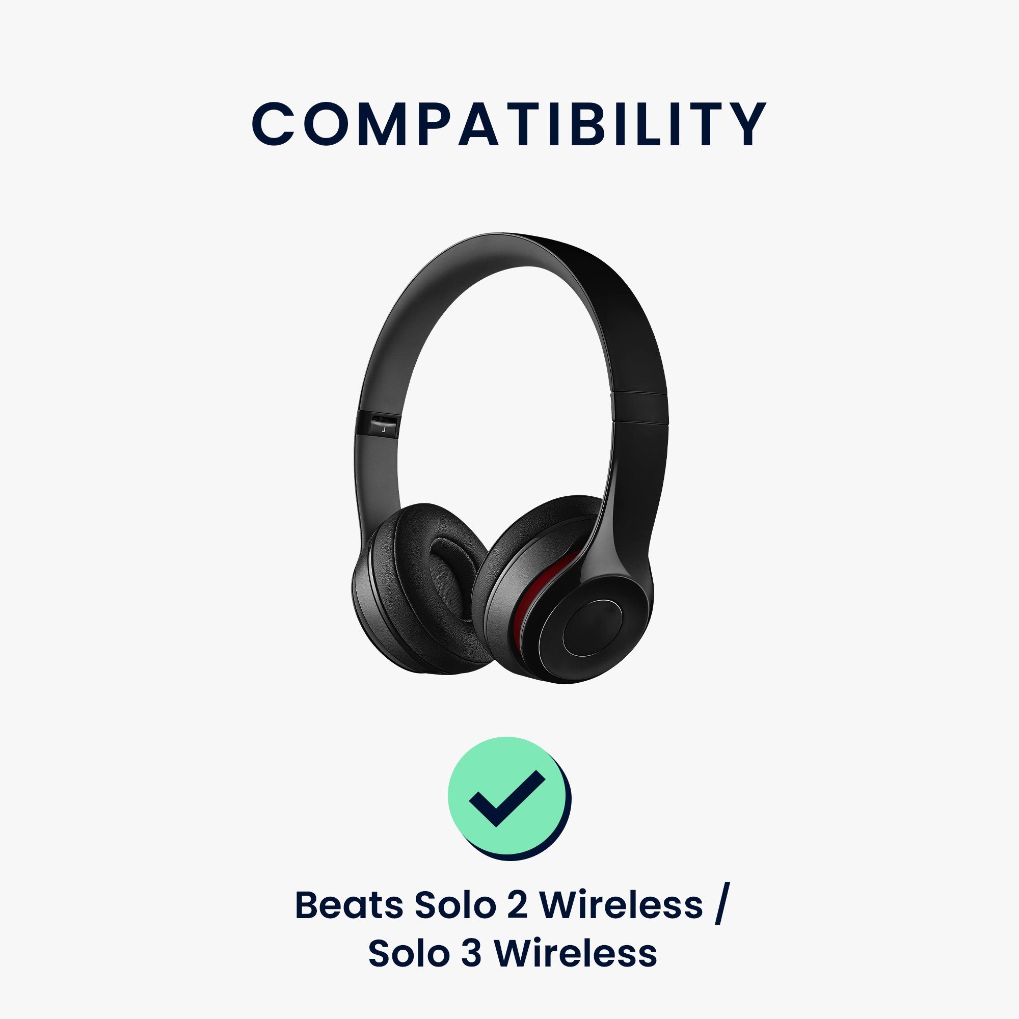 Wireless Wireless Ear 2x Solo Ohr Beats Headphones) für Polster 2 / (Ohrpolster Ohrpolster 3 Kopfhörer Kunstleder für Over - Solo kwmobile Polster