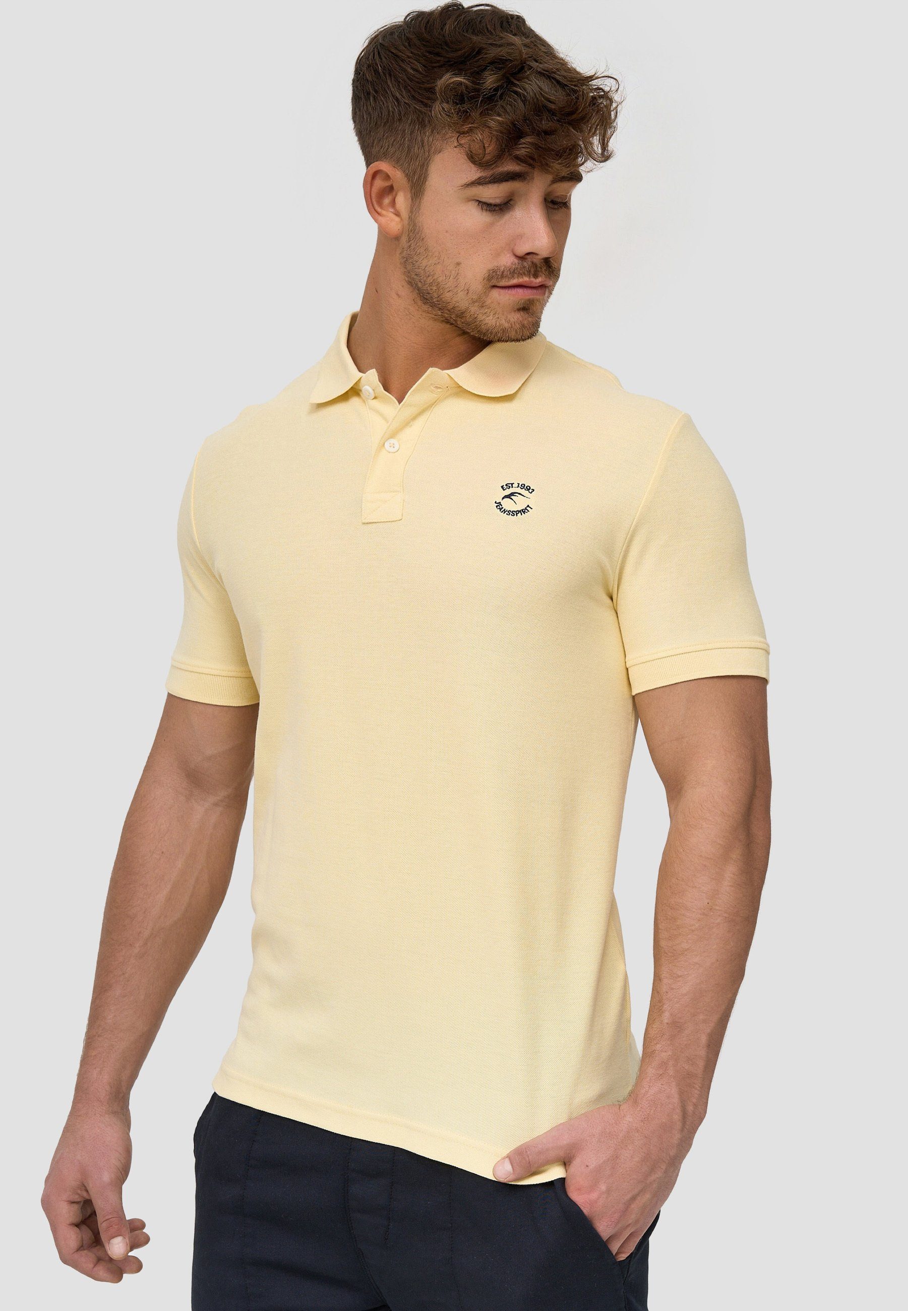 Indicode Poloshirt Herren Wadim Polo Shirt Herrenshirt mit feiner Logo-Stickerei auf der Brust