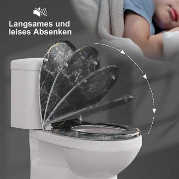 Woltu WC-Sitz (1-St), Toilettendeckel mit Absenkautomatik Motiv