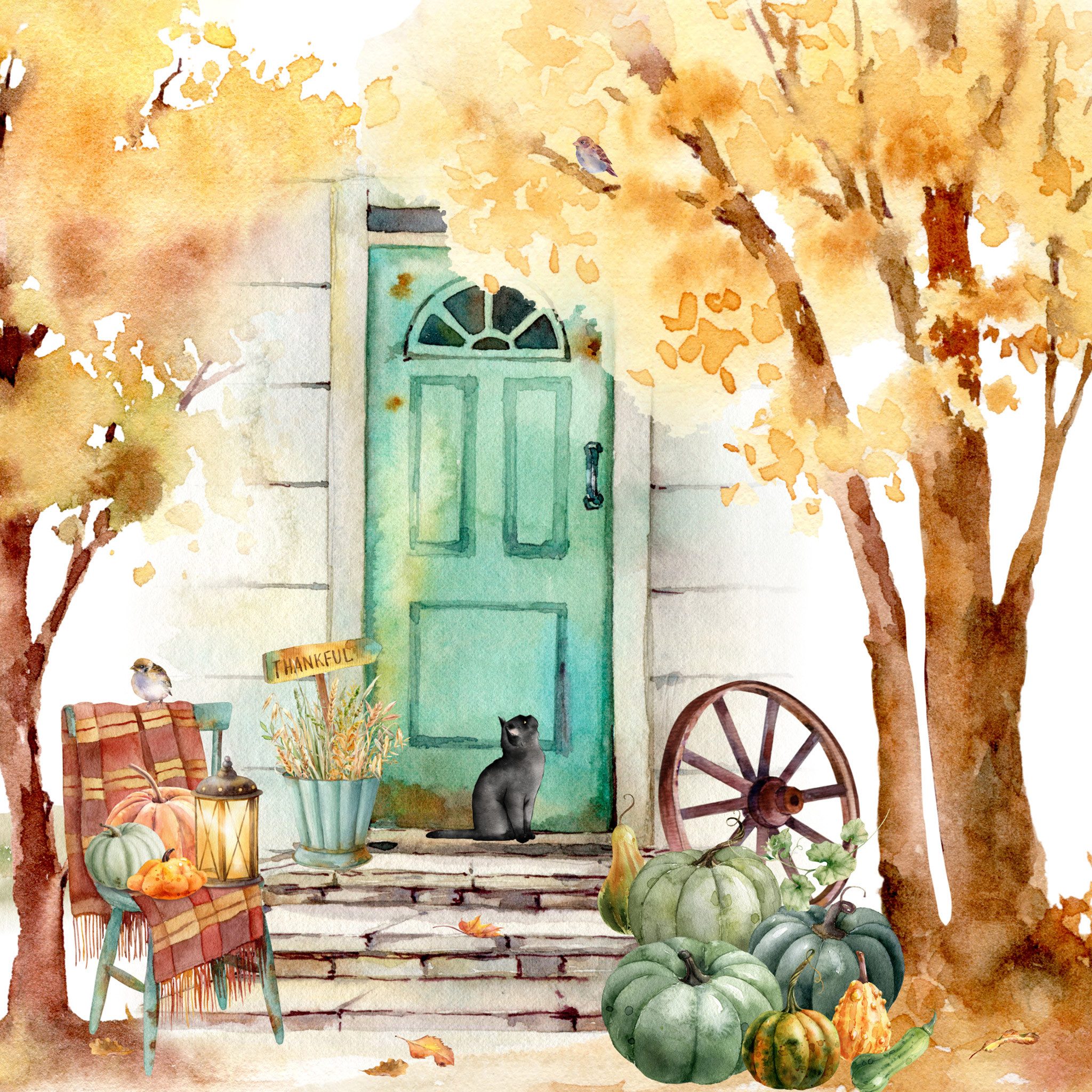 ti-flair Papierserviette, Servietten Papier 33x33cm 3-lag. mit Herbstzauber Motiv 20 Stück