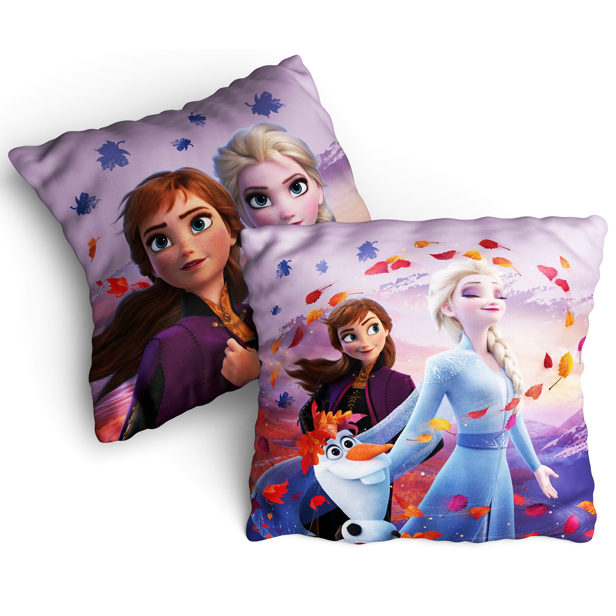 BERONAGE Dekokissen Frozen Die Eiskönigin Kissen Dreamteam 40x40 cm Kuschelkissen, passend zur Bettwäsche, ideal für Sofa, Couch, Kinder-Bett, Auto