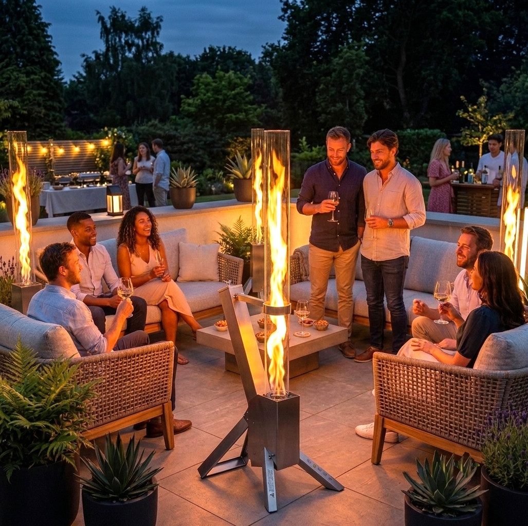 Apex Heizstrahler Pellet Feuersäule Pelletfackel Terrassenheizer Heizstrahler 56708