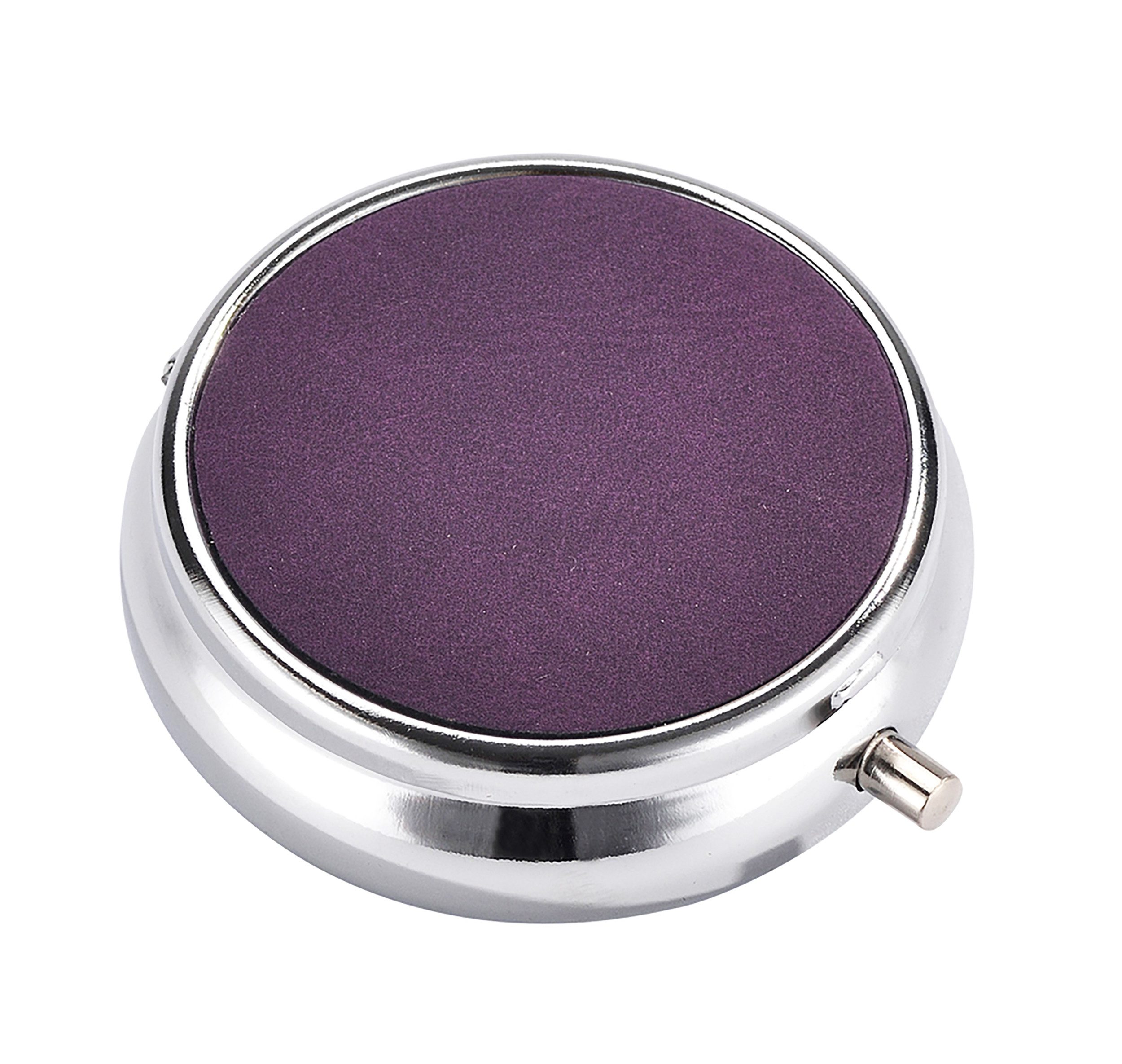 CHAMP Пепельницы Taschen ASCHENBECHER "Leder" Ø5cm mit Deckel aus Metall 72 (Lila), rund mini mit Ablagefläche Taschenaschenbecher Reise Reiseaschenbecher