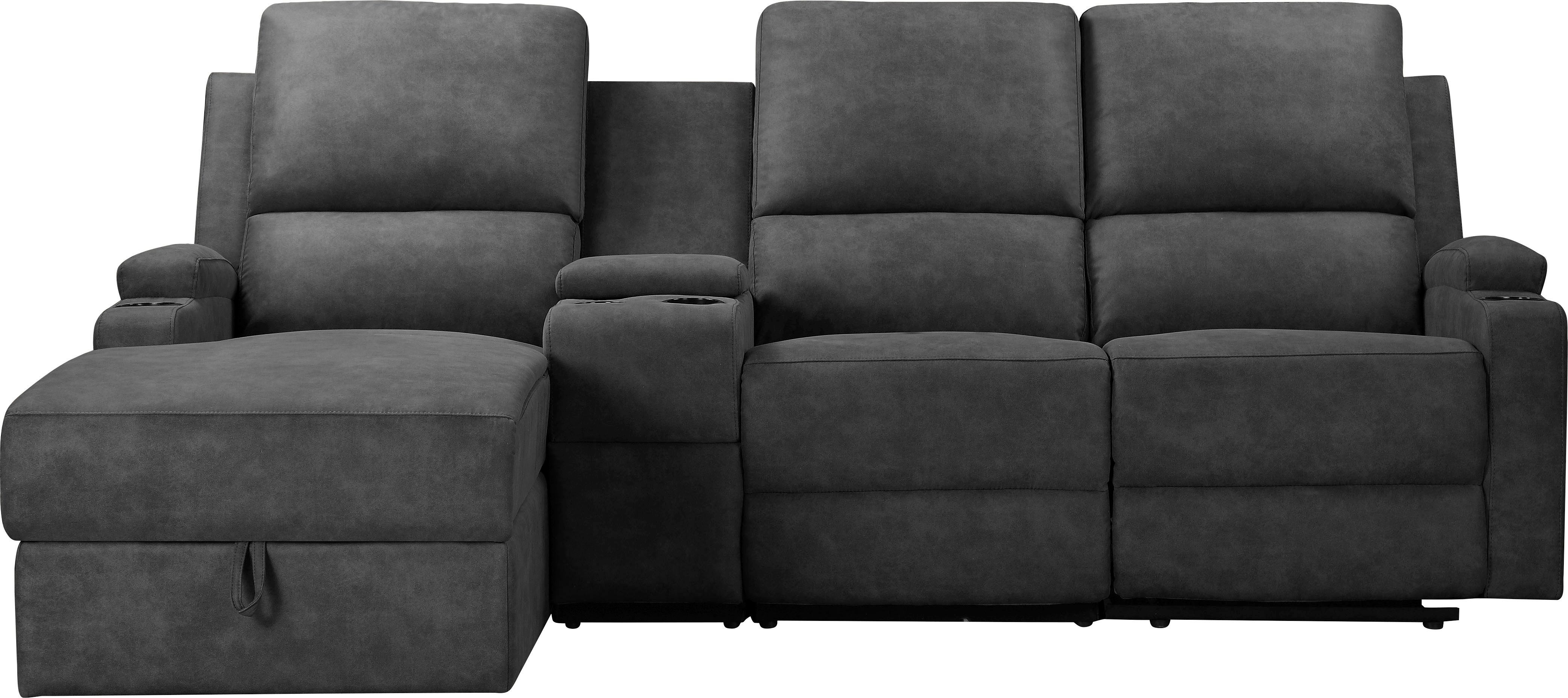 Home affaire Ecksofa NAPORI Multimediasofa, 3er Kinosessel XXL, L-Form, 3 B günstig online kaufen