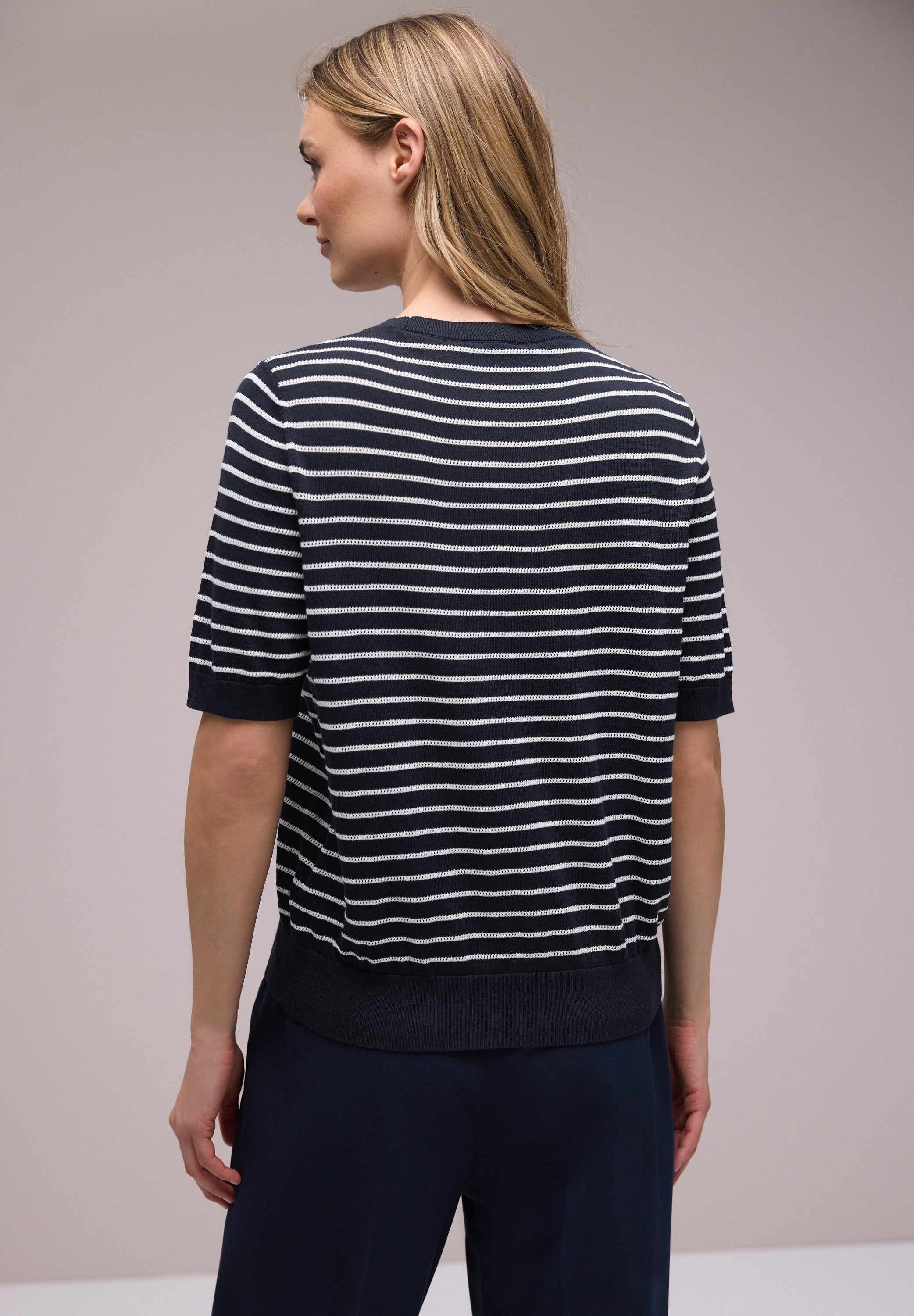 STREET ONE Kurzarmpullover mit Streifenmuster günstig online kaufen