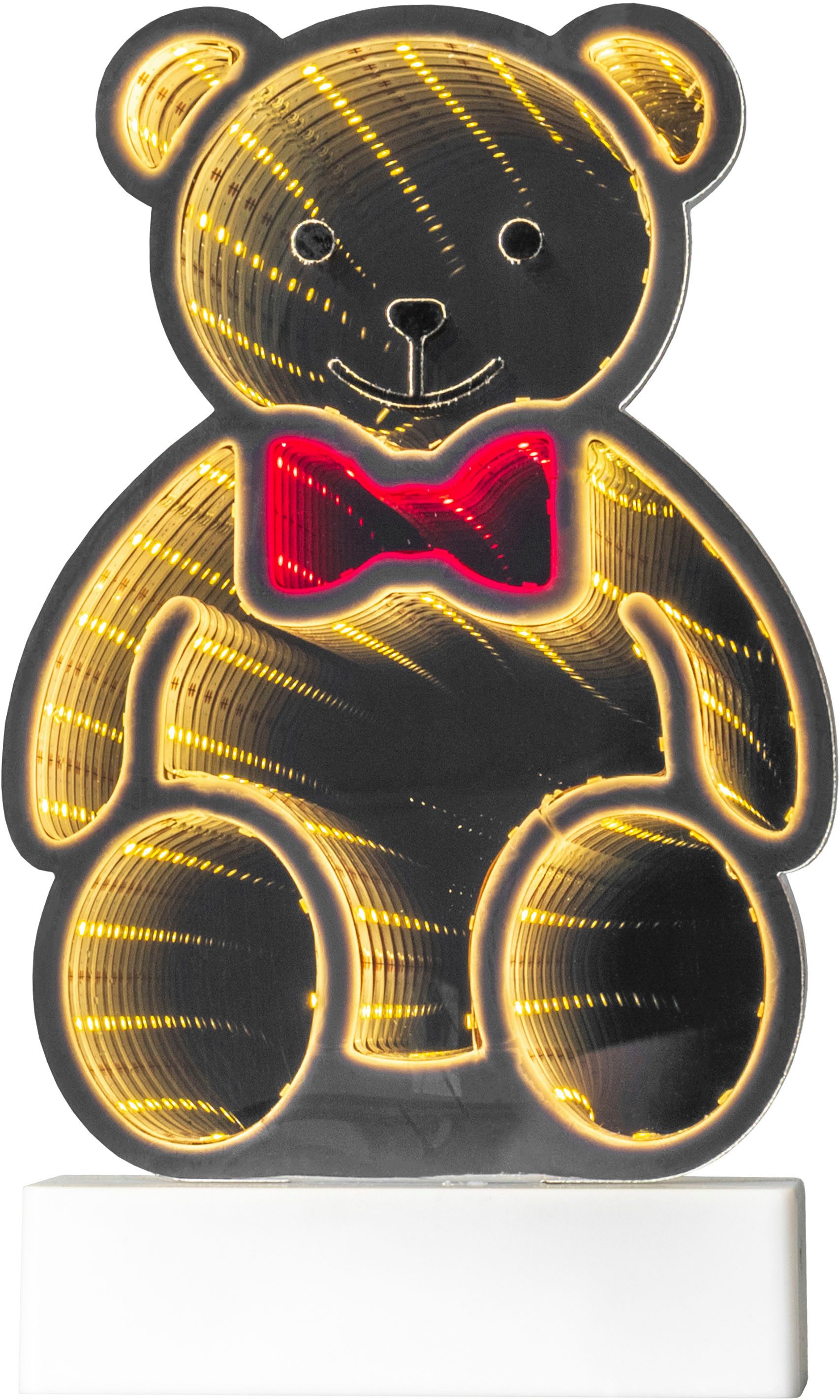 OTTO home LED Dekolicht Evvina - Teddybär, LED fest integriert, Warmweiß, Infinity Effekt, Deko für Innen, beidseitig beleuchtet, Nachtlicht – Bild 4 von 5