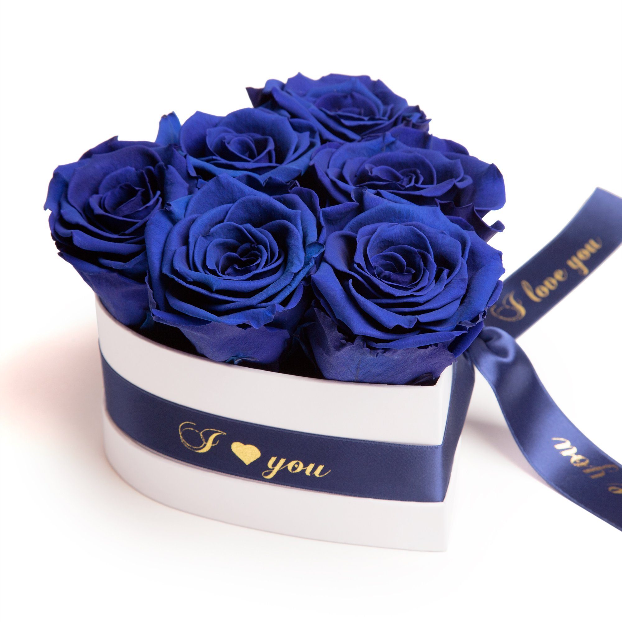 Rosenbox I 6 für Rosen Frauen Valentinstag Kunstblume Heidelberg, SCHULZ Love Infinity ewige You Rose, cm, Herz Frau ROSEMARIE Höhe für Geschenk Geschenk 10 Blau