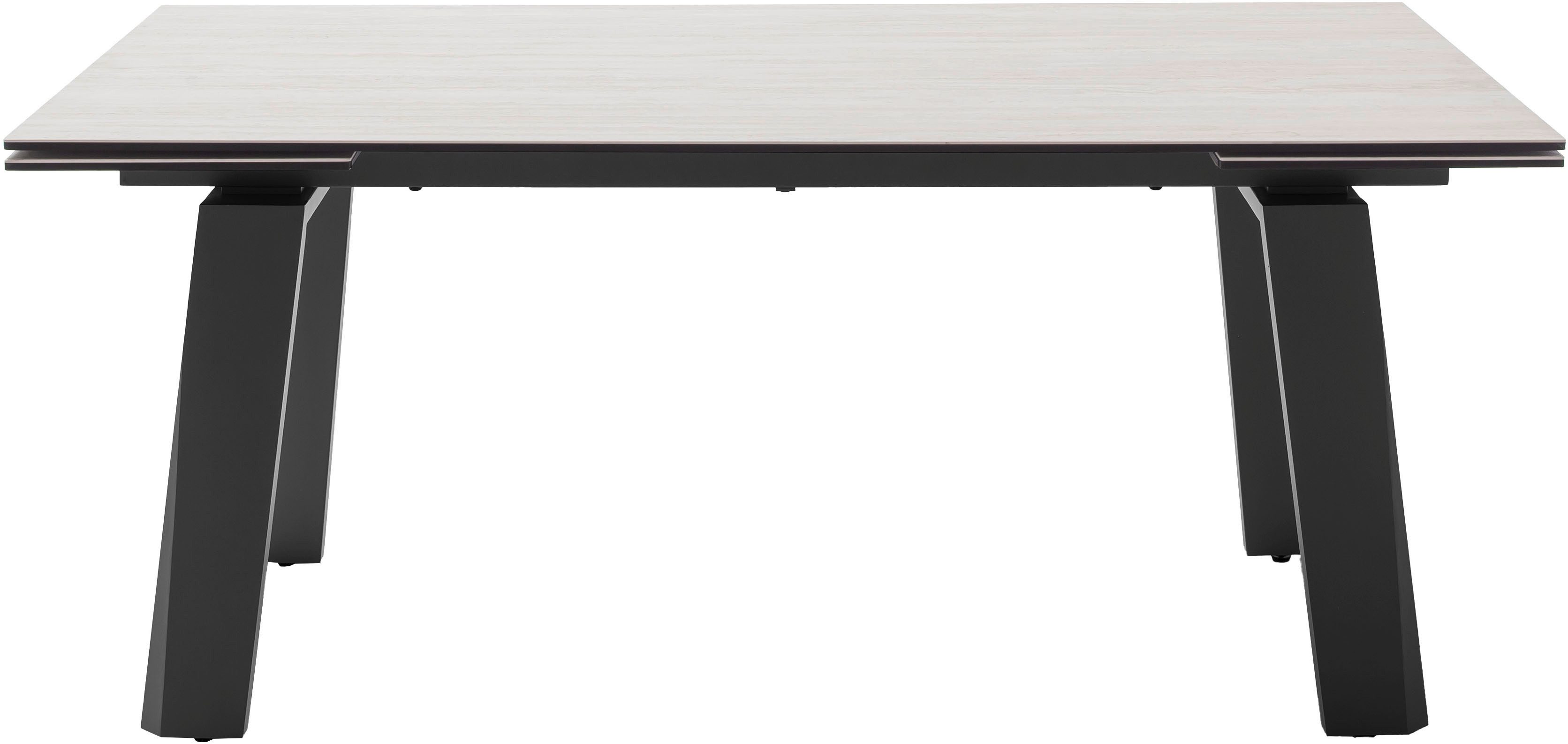 MCA furniture Esstisch Kalamata (1-St), Auszugstisch, Stirnauszug, Metallgestell, Keramik, Sicherheitsglas
