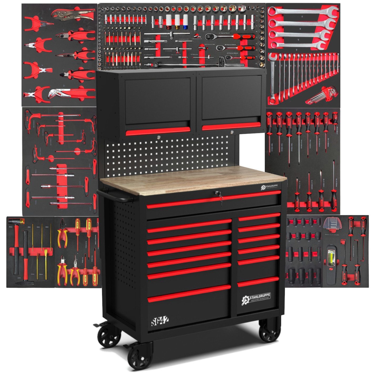 Stahlgruppe Werkstattwagen Stahlgruppe Werkstattwagen 9/11+Lochwand +Schran günstig online kaufen