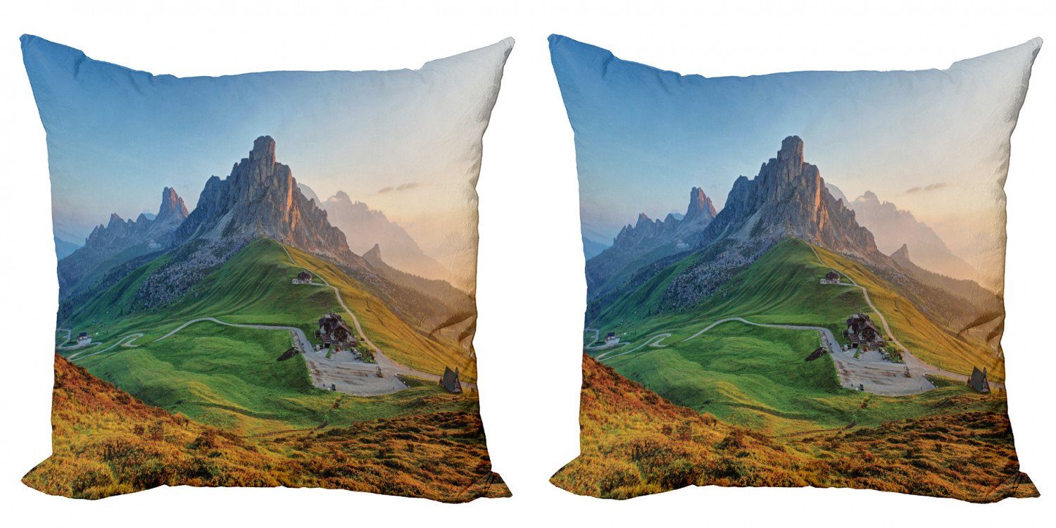 Kissenbezüge Modern Accent Doppelseitiger Digitaldruck, Abakuhaus (2 Stück), Natur Sonnenaufgang in Dolomiten