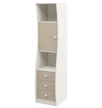 Feldmann-Wohnen Jugendzimmer-Set KOMBI, (Set, 1 Rollcontainer + 1 Schreibtisch + 1 Wandregal + 1 Standregal), Gesamtmaße B/T/H: 196 cm x 47-81 cm x 183 cm - in der Farbe Cappuccino