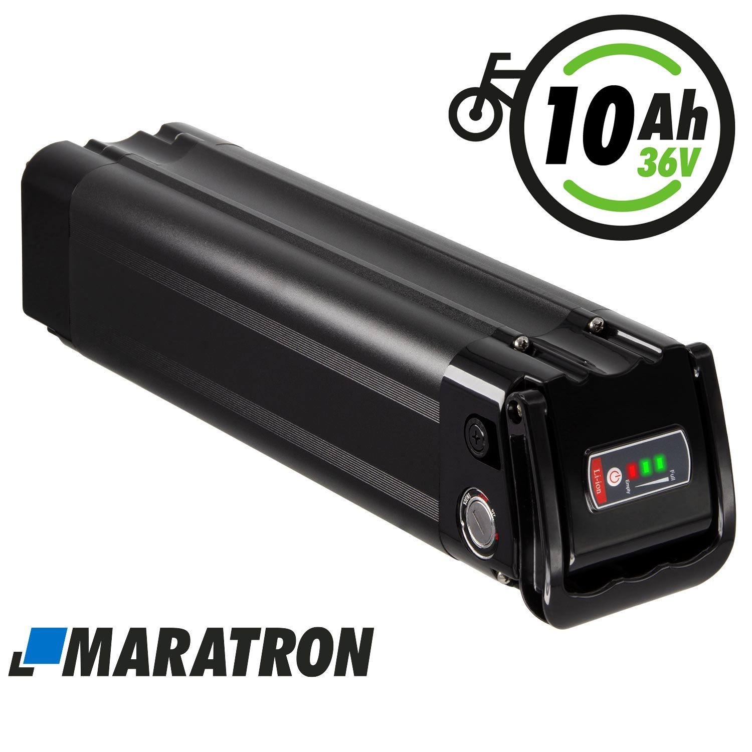 Maratron 36V Ersatz- E-Bike Akku 10,4Ah (1 St), für TELEFUNKEN Multitalent, ZÜNDAPP Z510, Z517 uvm. Länge 39,5 cm