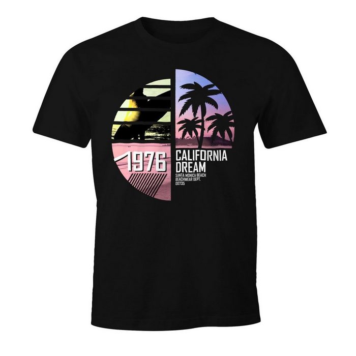 MoonWorks Print-Shirt Herren T-Shirt California Surfing Moonworks® mit Print