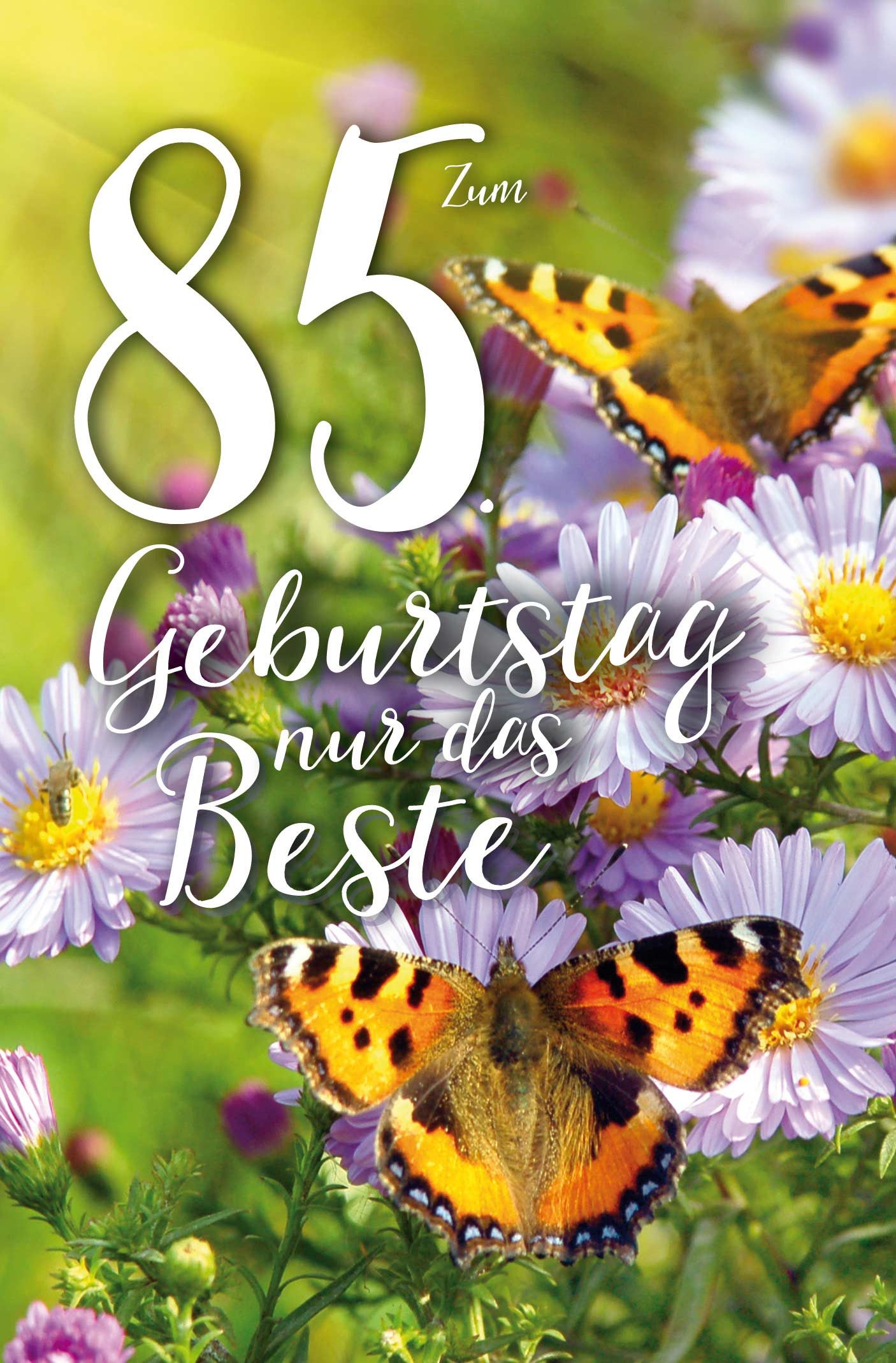 Skorpion Grußkarten 85. Geburtstag Karte mit Umschlag Blumen