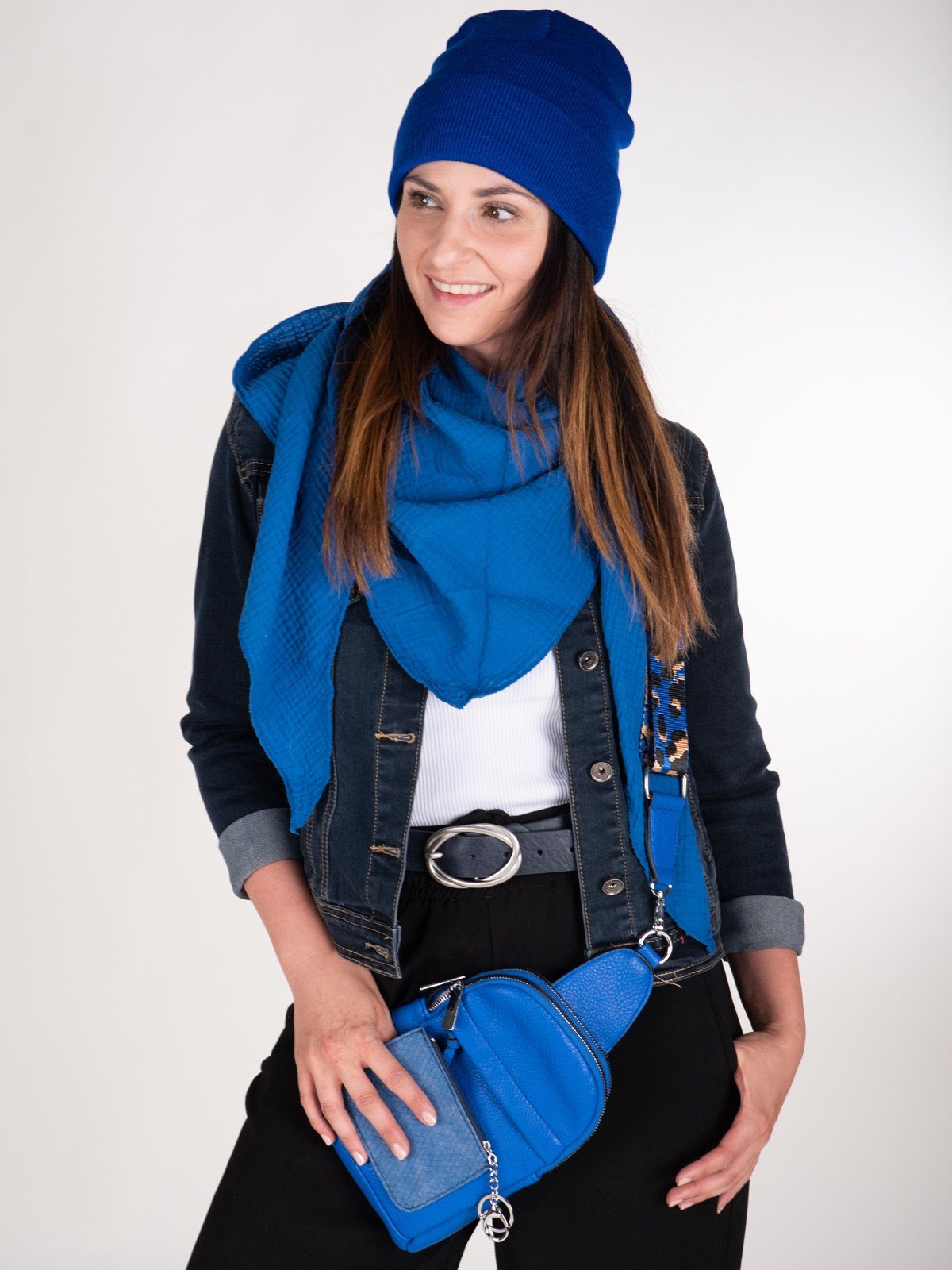 styleBREAKER Dreieckstuch Musselin Dreiecktuch Einfarbig, (1-St) günstig online kaufen