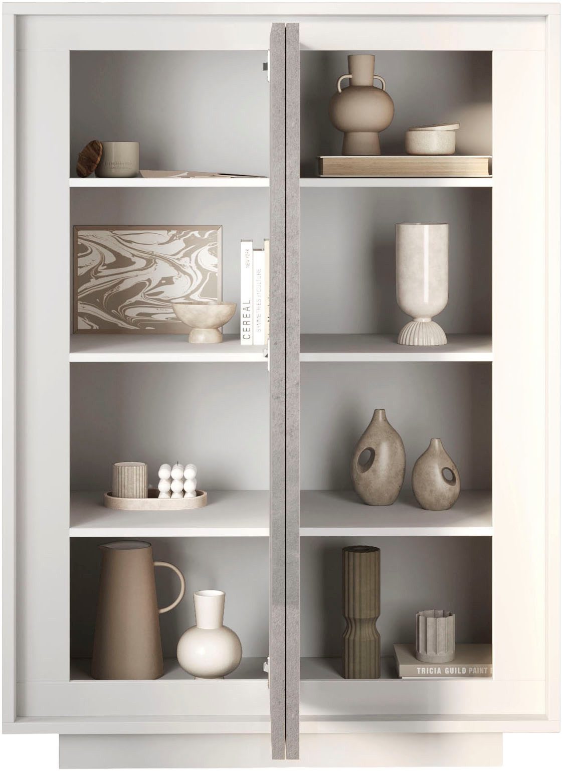 Home affaire Highboard Sky, B/H 106/171 cm, Stauraumschrank/Hochkommode, 2 Türen, Softclosing, Korpus & Front 22 mm stark, Rahmen-Optik