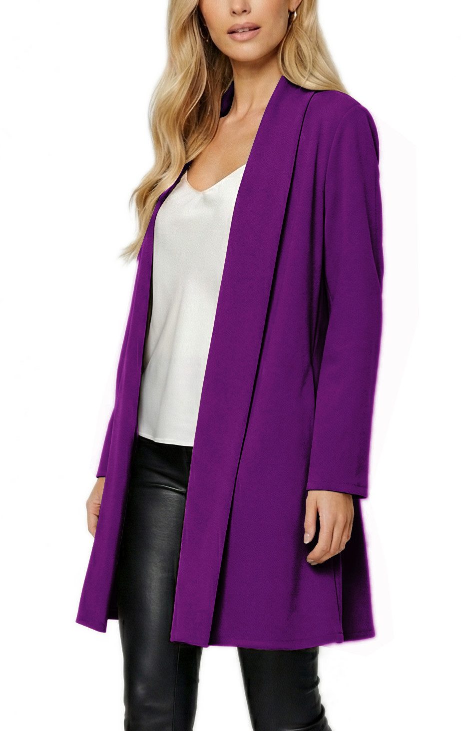 dy_mode Cardigan Damen Langcardigan offen Leichte Übergangsjacke für Frühjahr Sommer in Unifarben, Ohne Verschluss