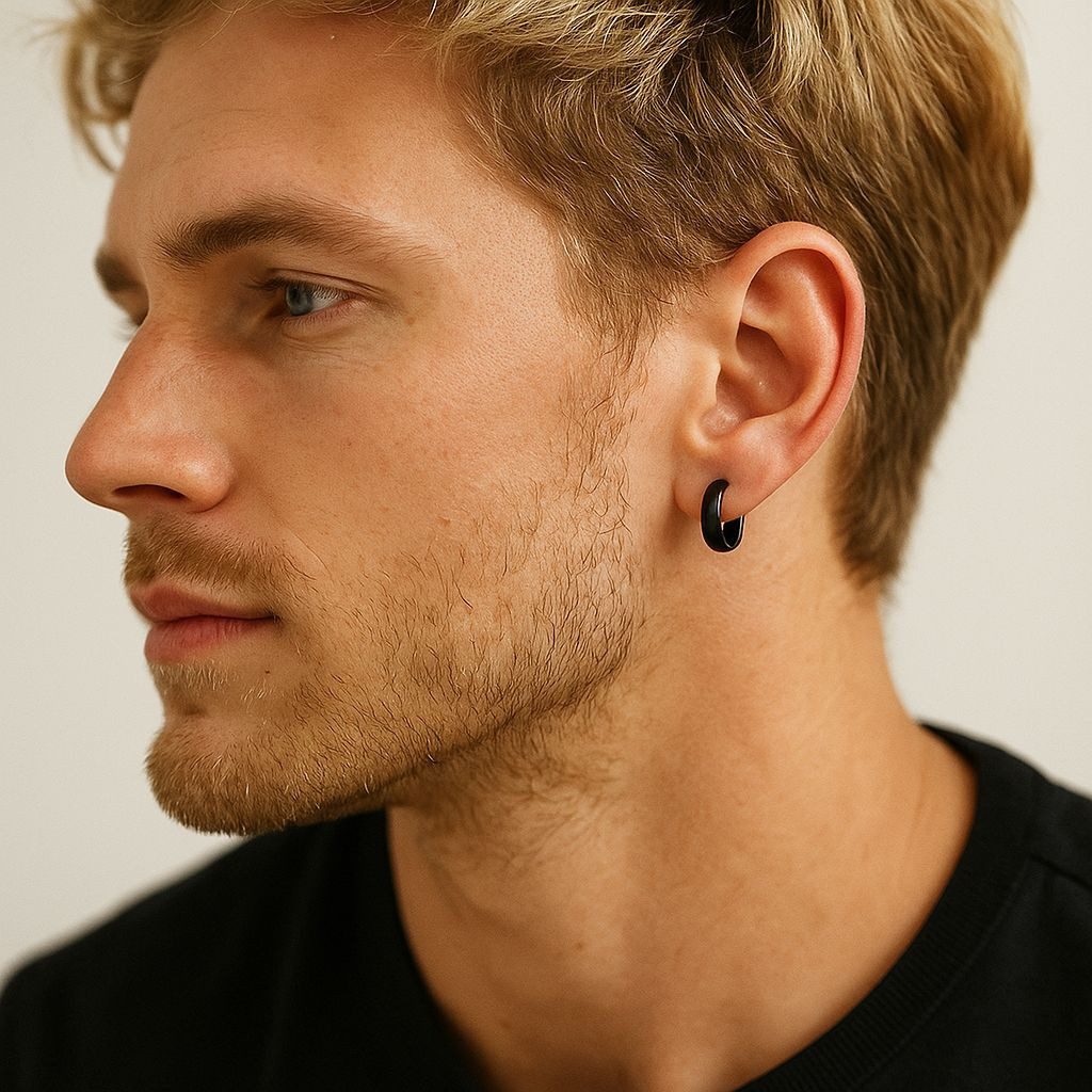 Taffstyle Paar Creolen Klassische Ohrringe Creolen Huggie Hoops Klapp Verschluss Unisex (Elegante Creolen in 5 Farben aus Chirurgenstahl), Schmuck Ohrringe Creolen Frauen Damen Schmuck Geschenke zum Geburtstag