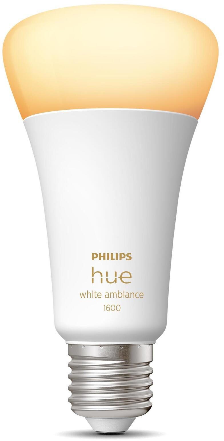 Philips Hue LED-Leuchtmittel White Ambiance E27 Einzelpack 1100lm 100W, E27, 1 St., Warmweiß, CCT-Farbtemperatursteuerung - warmweiß bis tageslichtweiß