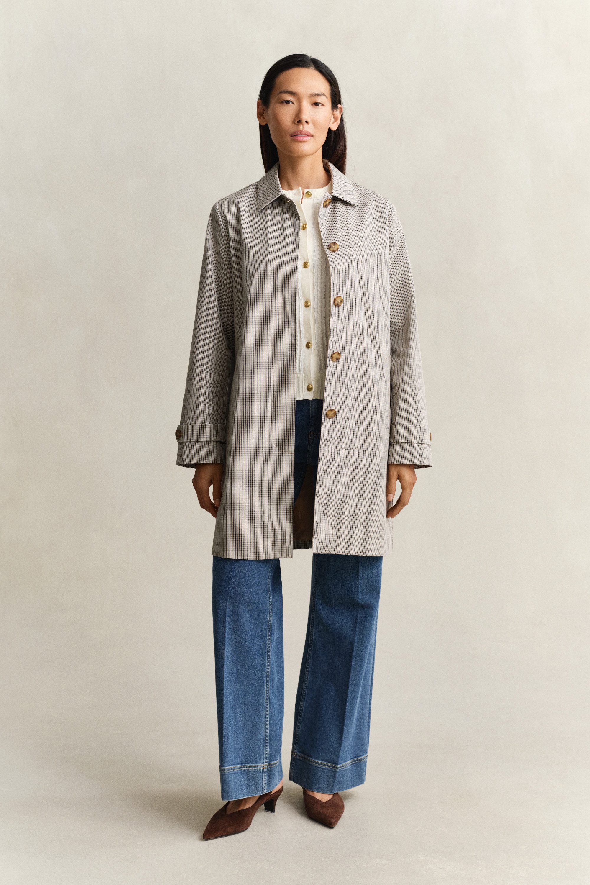 Gant Kurzmantel CHECKED COTTON BLEND CAR Regular fit mit praktischen Taschen