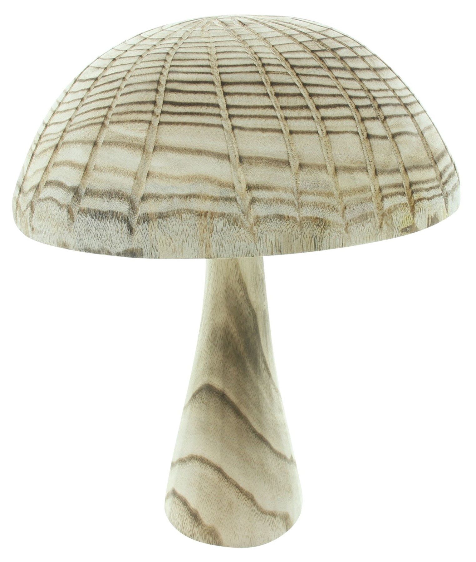 Dekofigur "Parasol" dekorativer Pilz aus Holz, rustikaler Holzpilz für Herbst