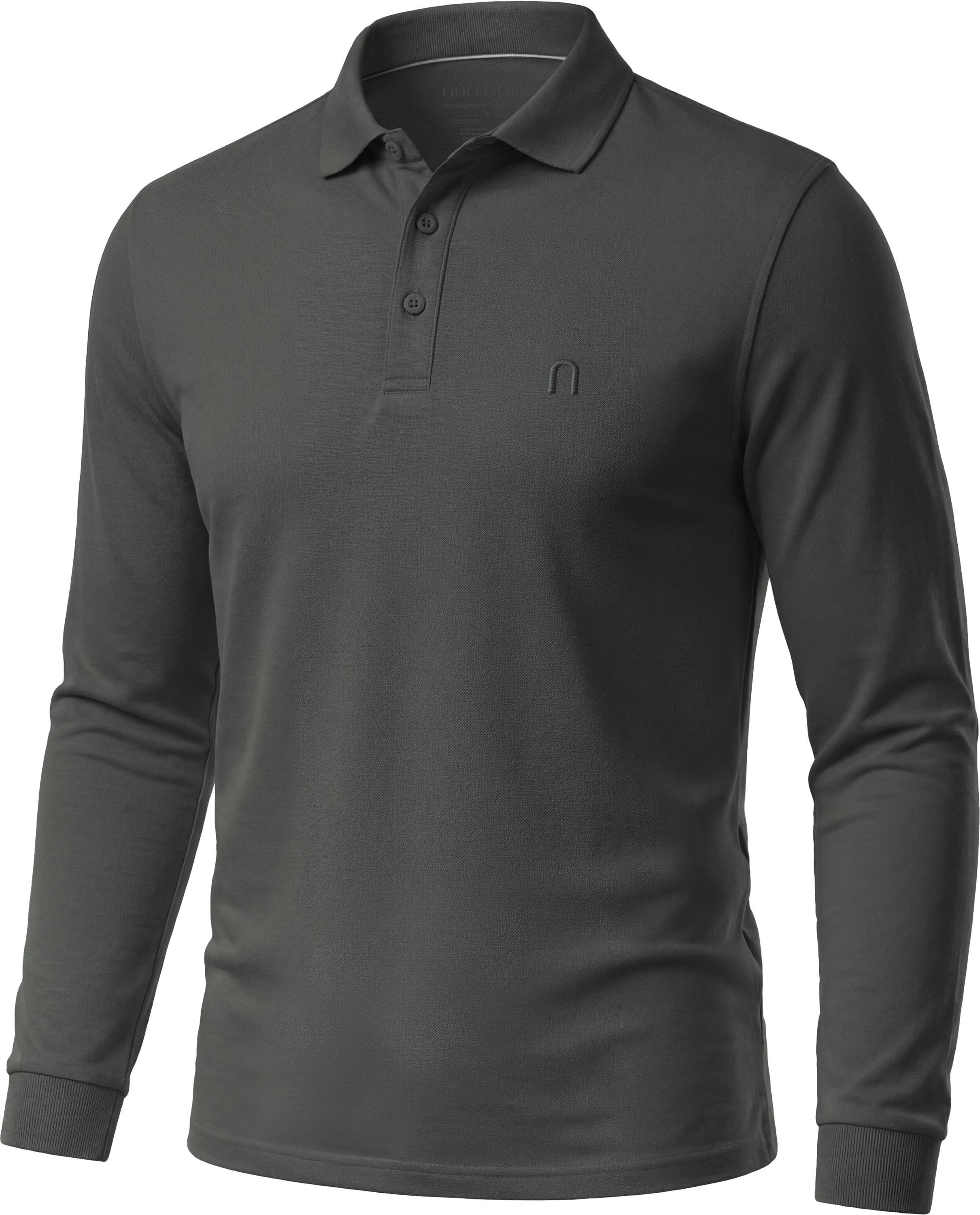 normani Langarmshirt Herren Langarm Poloshirt Lyroe Basic Polo Longsleeve Shirt für Männer