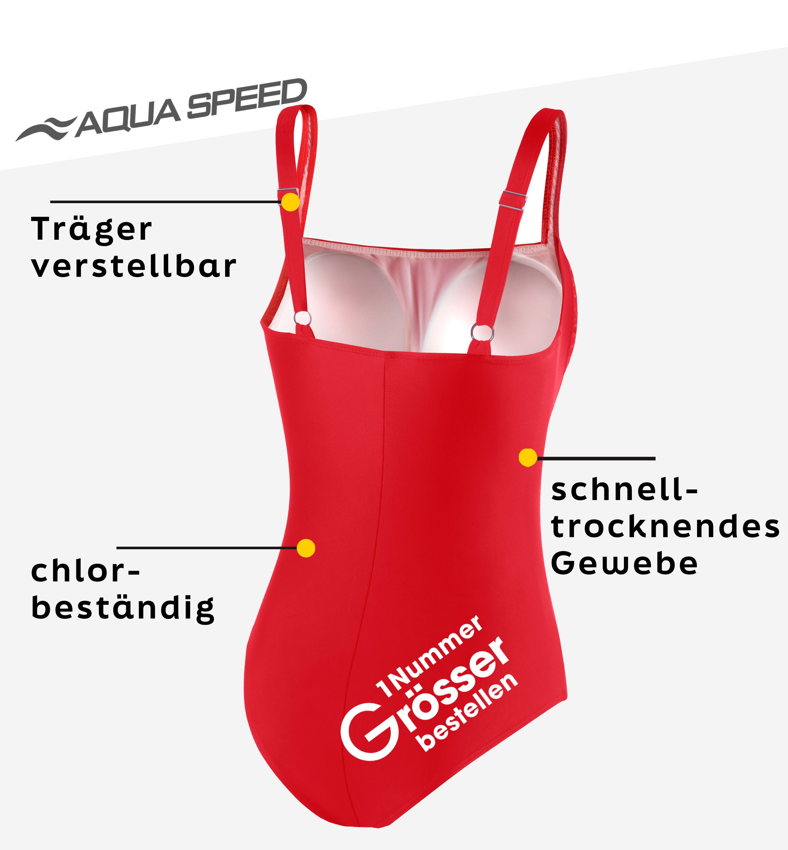 Aqua Speed Badeanzug Vera Badeanzug für SchwimmerInnen - sportlich & jugendlich (Stylisher Badeanzug für SportlerInnen)