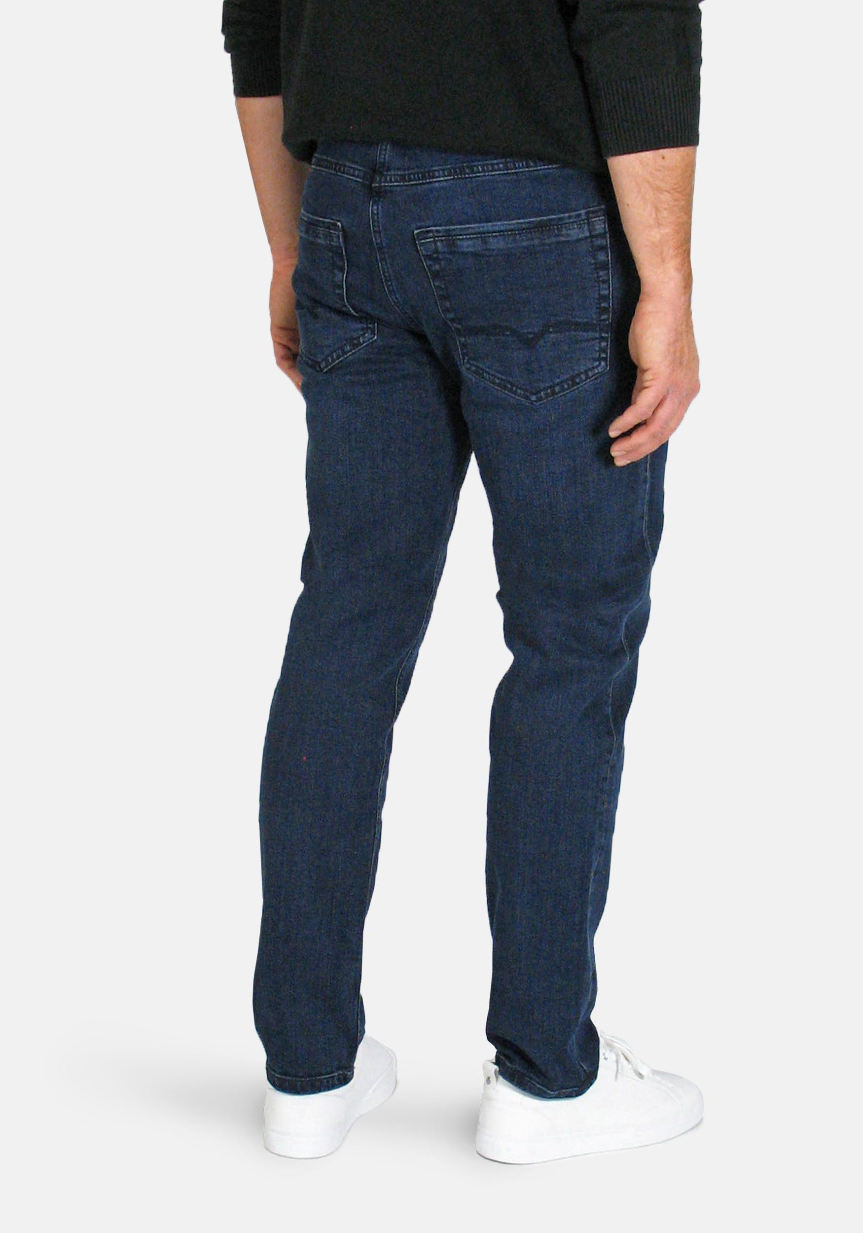 Pipe MAC Used Stretch-Denim 5-Pocket-Jeans Dark H798 Arne Stone Blue