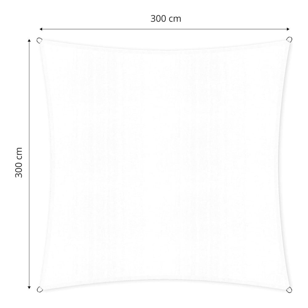 Lumaland Sonnensegel Sonnensegel 3 x 3 m inkl. Befestigungsseile, Terrasse Garten Balkon Schattenspender aus HDPE Segelstoff UV Schutz