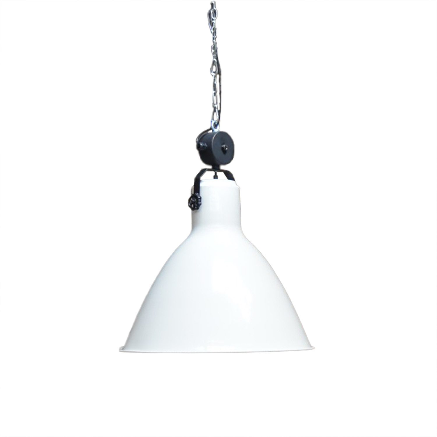Licht-Erlebnisse Pendelleuchte CAITLIN, ohne Leuchtmittel, Hängeleuchte Weiß Schwarz E27 Ø 58 cm Metall Industrial Hängelampe