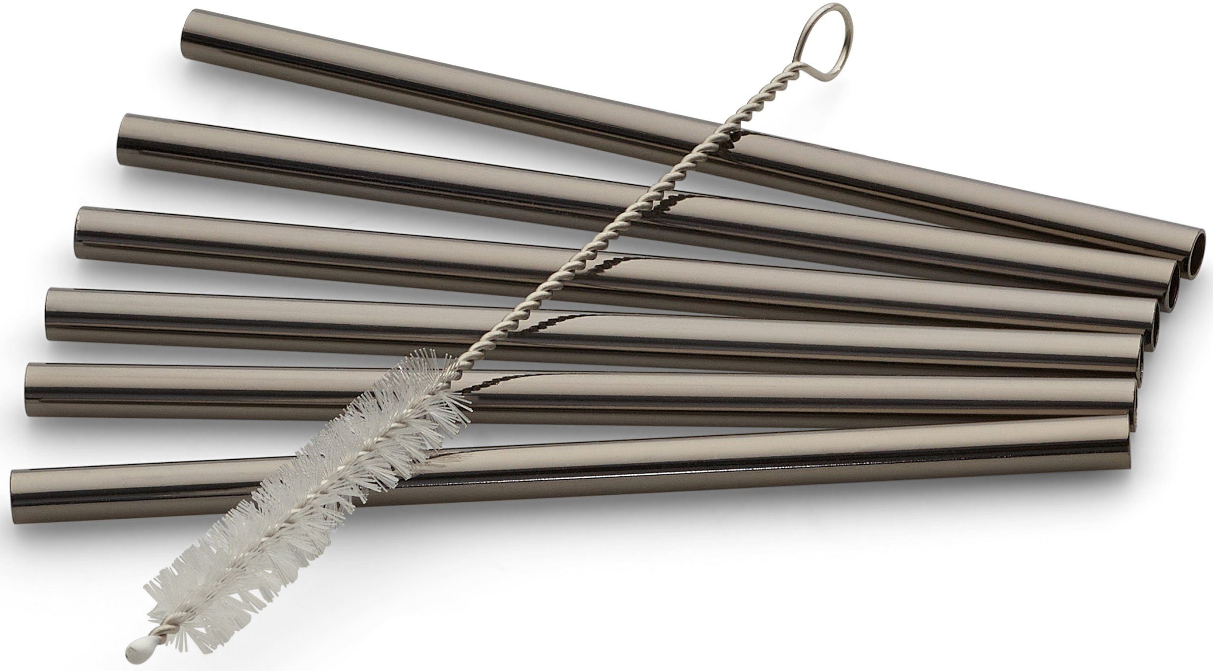 ECHTWERK Trinkhalme Small, (Set, 7-tlg), aus Edelstahl inkl. Reinigungsbürste, (Trinkhalm: 12cm,Bürste: 13, cm)