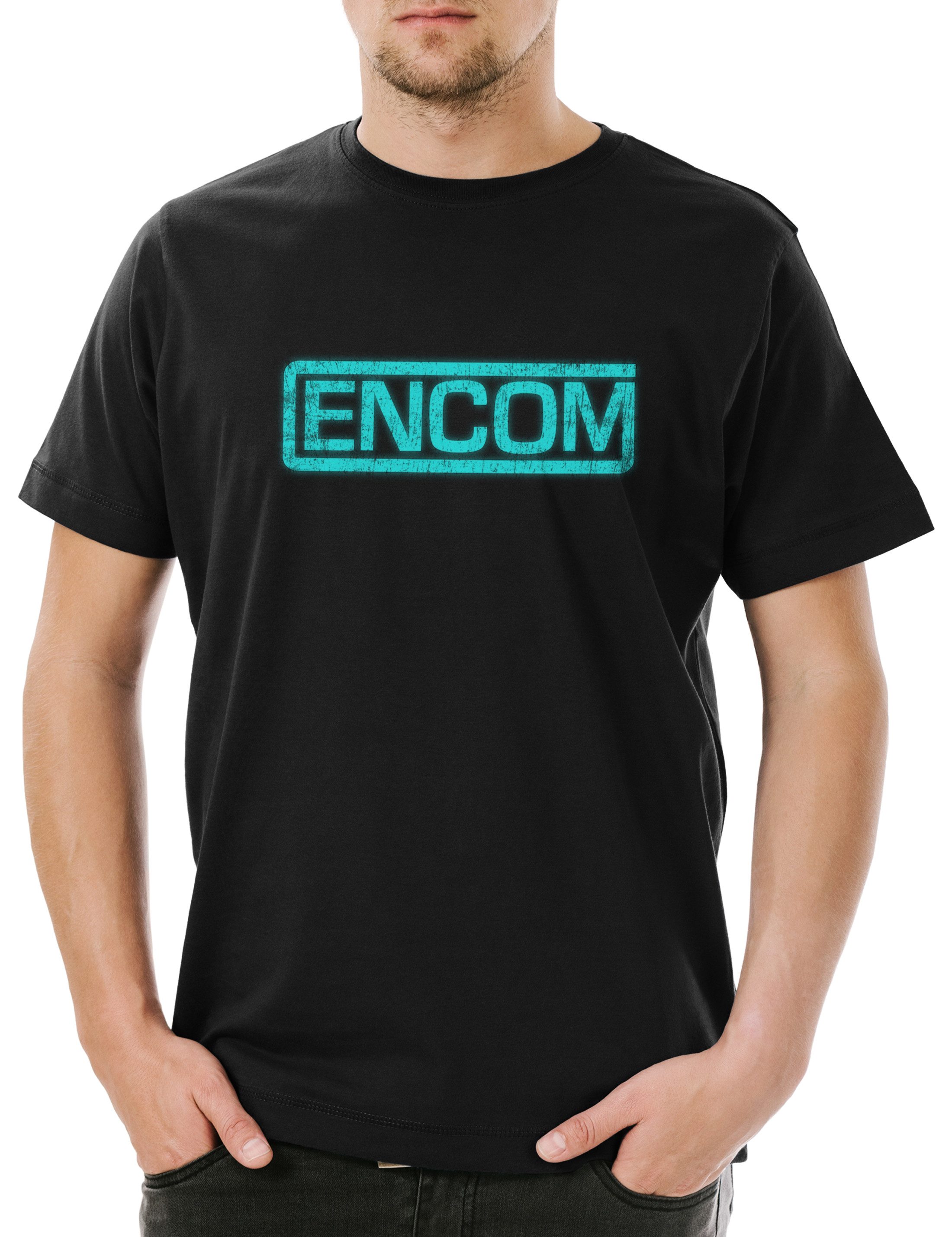 Print-Shirt Encom II Herren T-Shirt Computer Technology Corporation Tron MCP