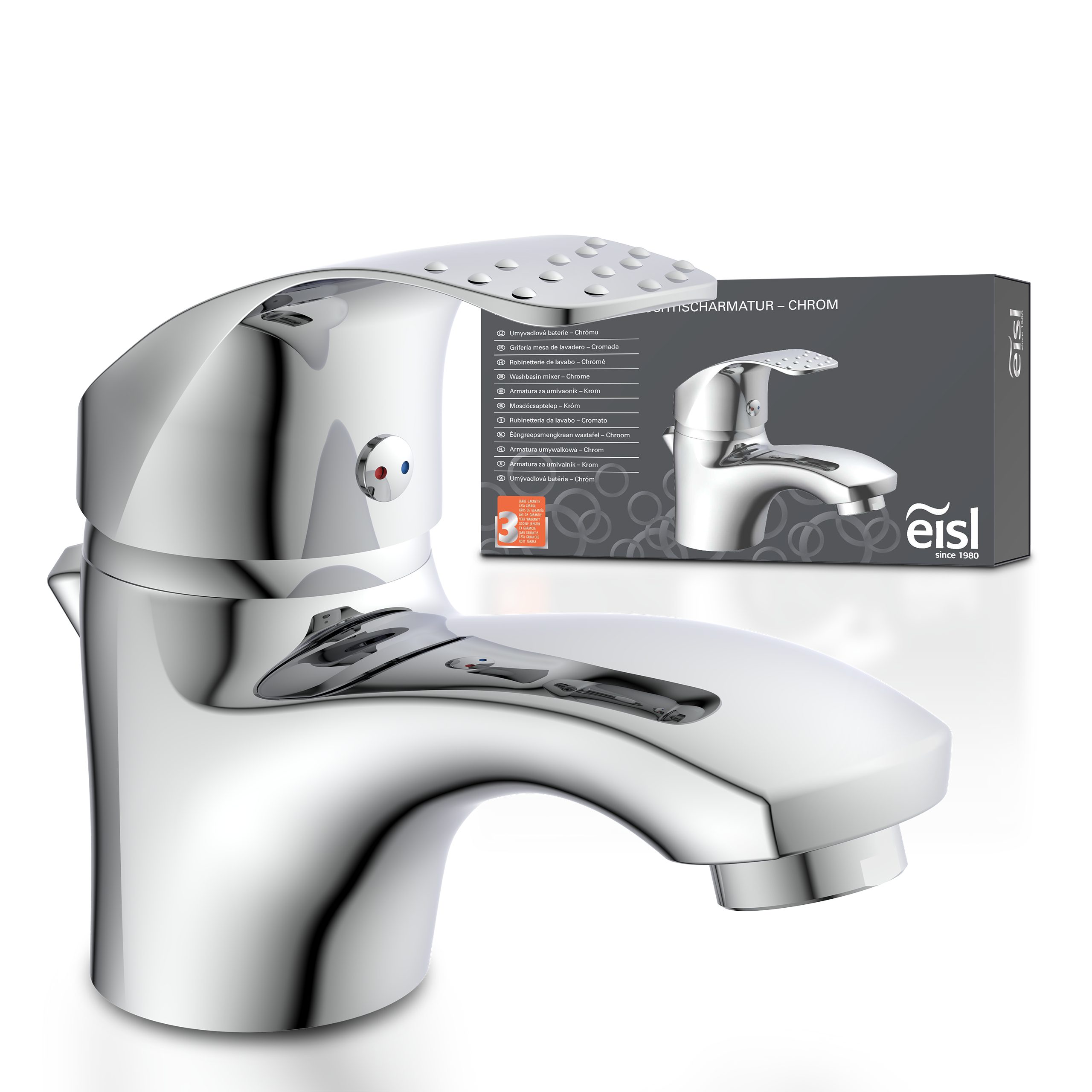 Eisl Waschtischarmatur Roma mit Zugstange, mit Ablaufgarnitur, Mischbatterie, Chrom