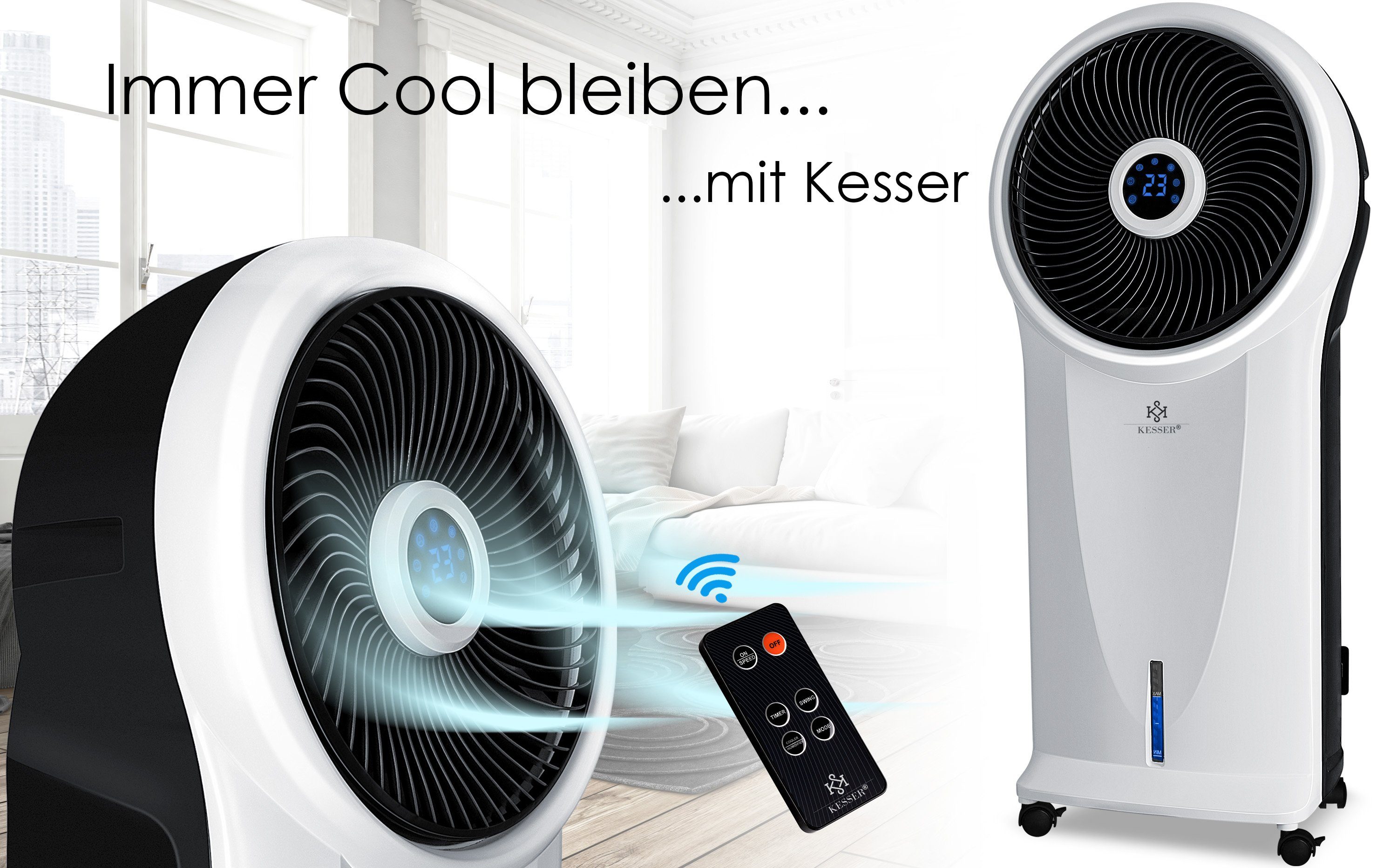 Turmventilator, Klimaanlage Fernbedienung Klimagerät + Mobile Ventilator KESSER 4in1