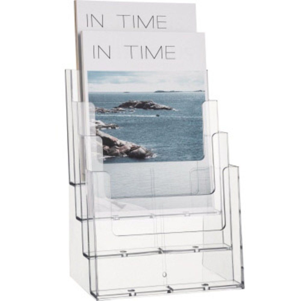HELIT Zeitungsständer Helit H2352402 Prospektständer Glasklar DIN A4 hoch A günstig online kaufen