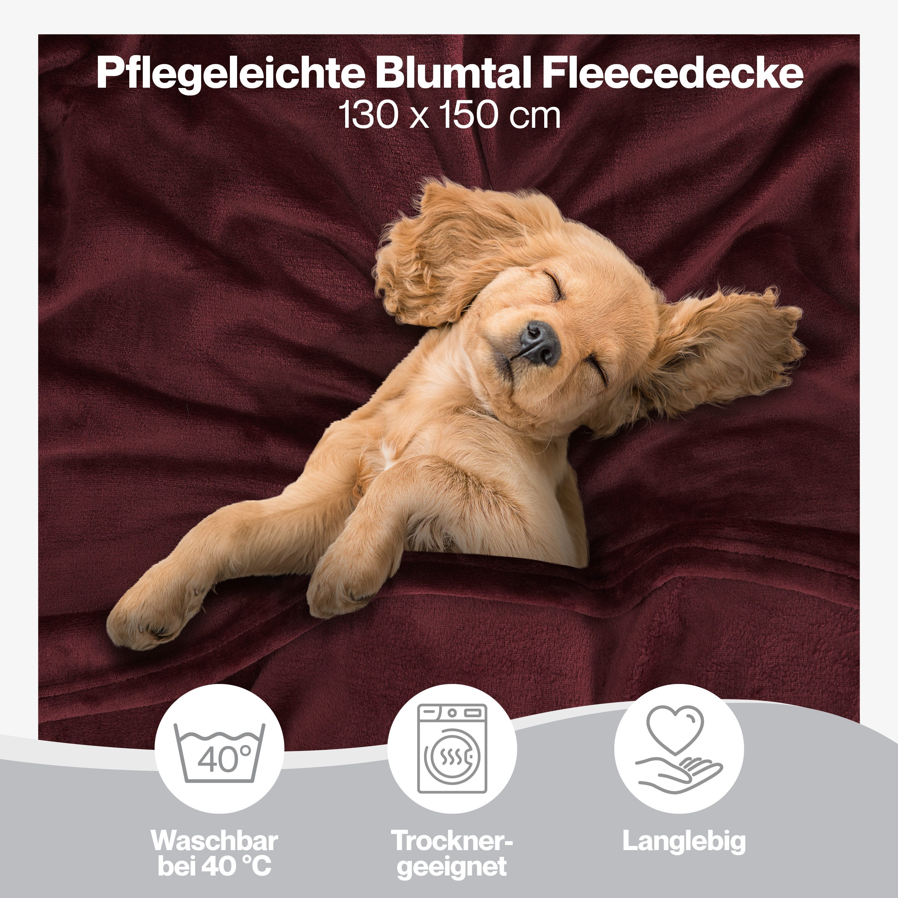 Wohndecke Kuschelige Fleecedecke, Oeko-Tex zertifizierte Decke, Blumtal