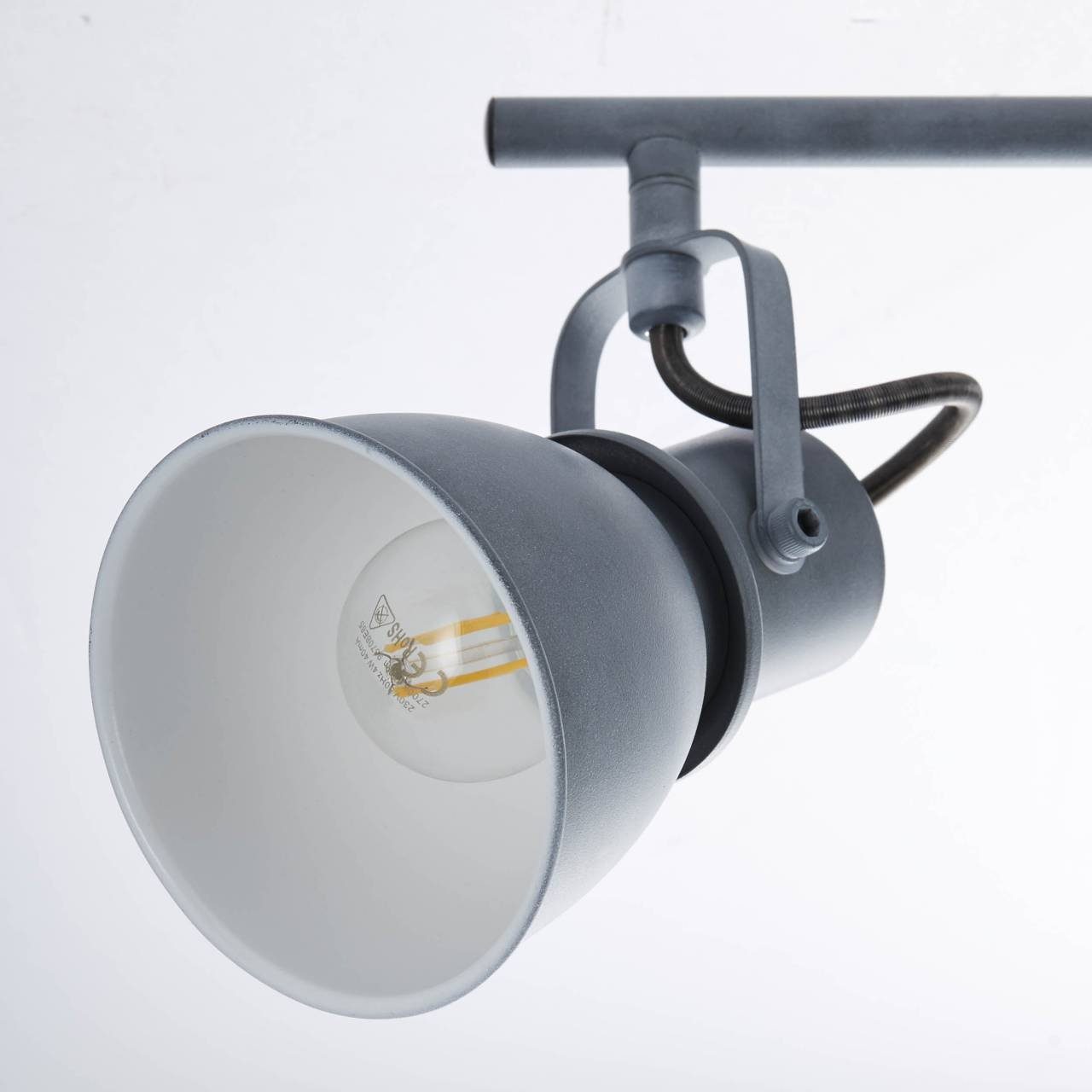 D45, 25W, 3flg Lampe für Brilliant E14, Bogart, Beton grau 3x Spotrohr Deckenleuchte geeignet Bogart