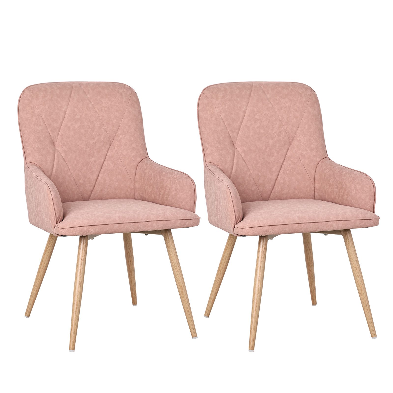 HOMAVO Esszimmerstuhl YZ3 SET2 Stuck mit Armlehnen, gepolstert,in Stoff & Lederlook, Ergonomische Form, weiche Polsterung, EN12520 geprüft